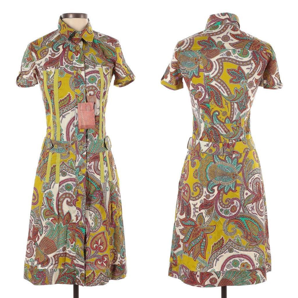 Etro NEW ETRO Dress Paisley Print Collared Button Down Shirt Dres Size XS / US 0-2 / IT 36-38 - 1 Thumbnail