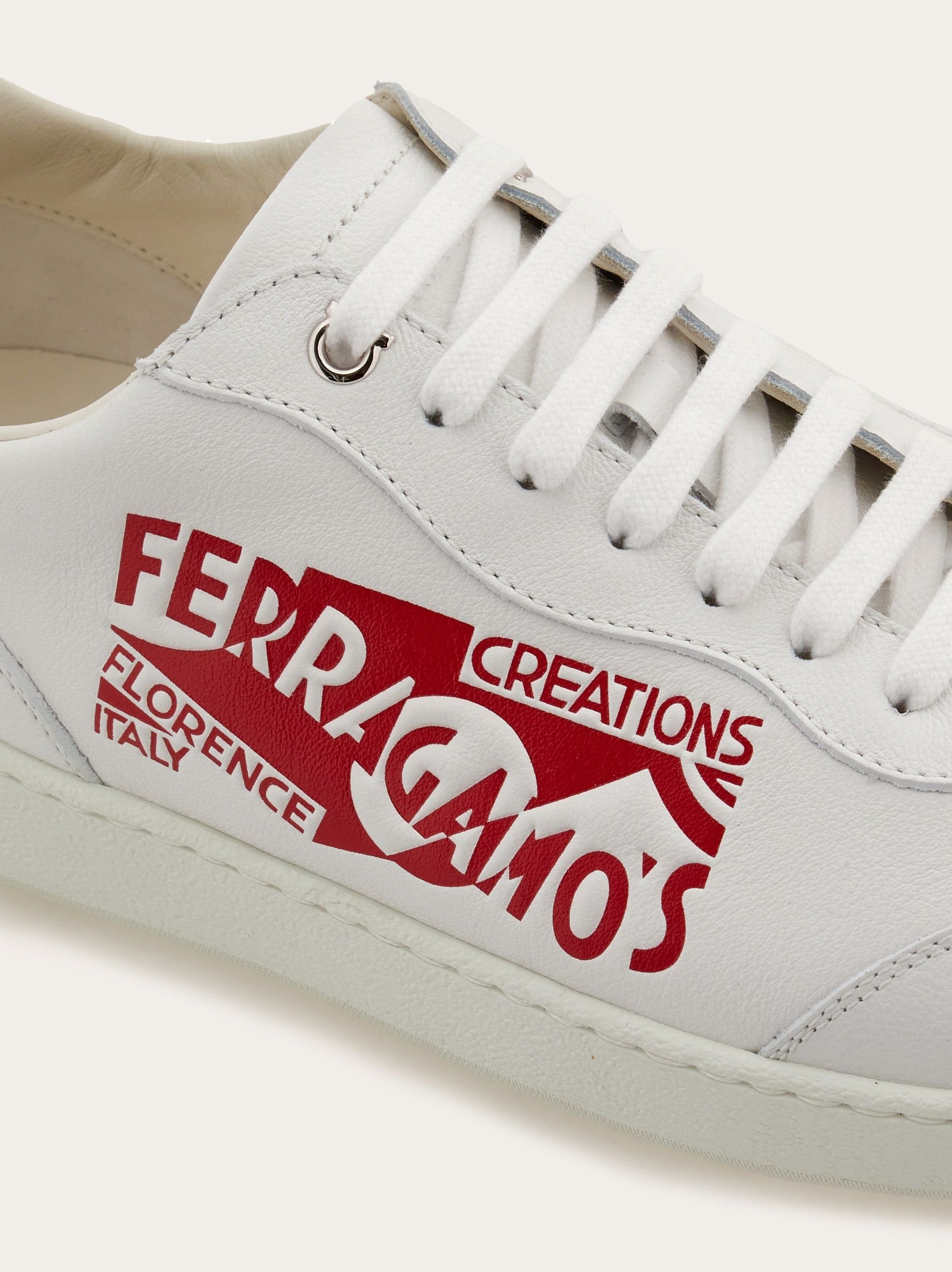Salvatore Ferragamo o1s1rm0126 Low-Top Sneakers in White/Red Size US 8 / EU 41 - 6 Thumbnail