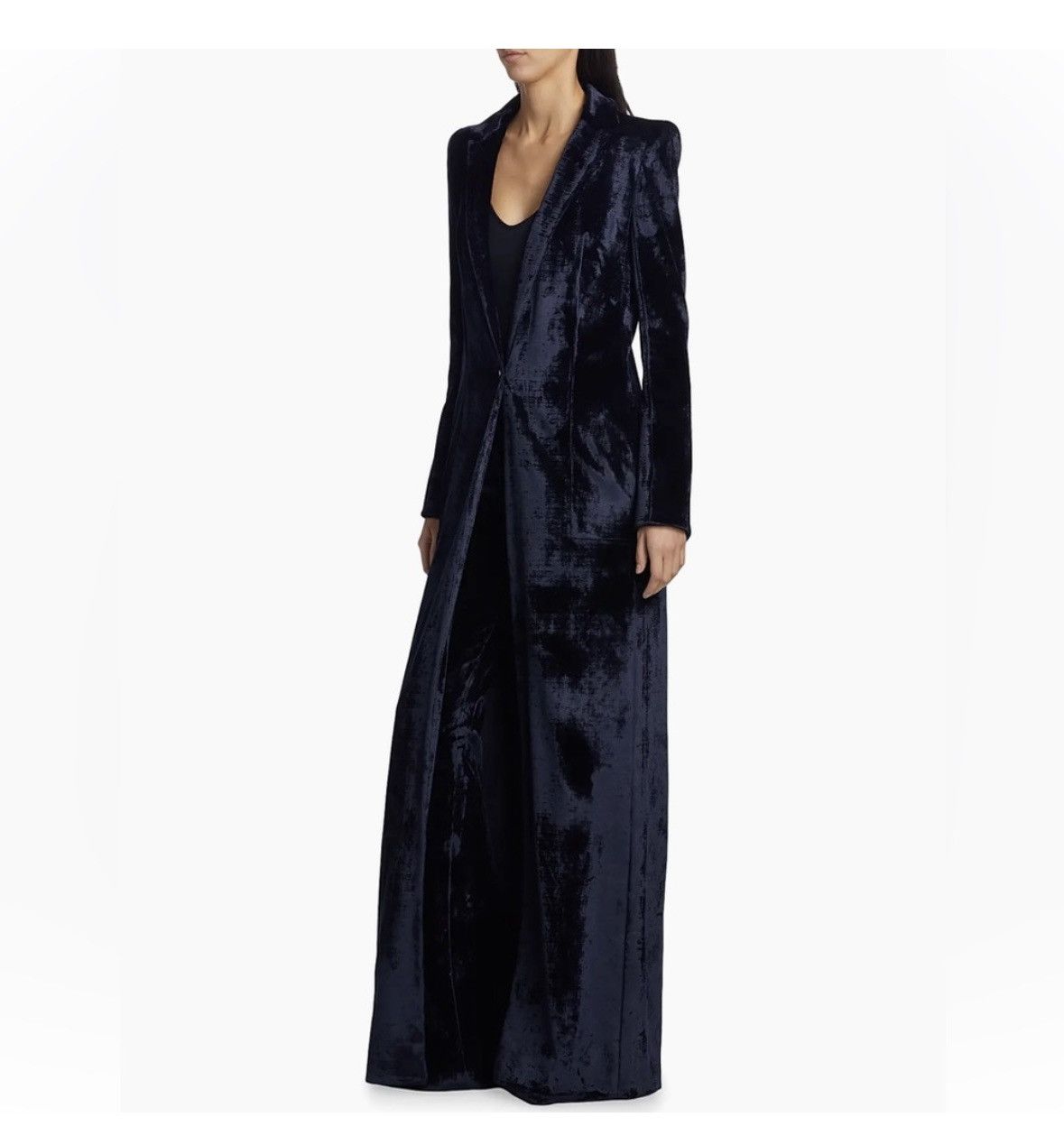 Galvan Galvan London Crushed Velvet Floor-Length Coat Size S / US 4 / IT 40 - 1 Thumbnail