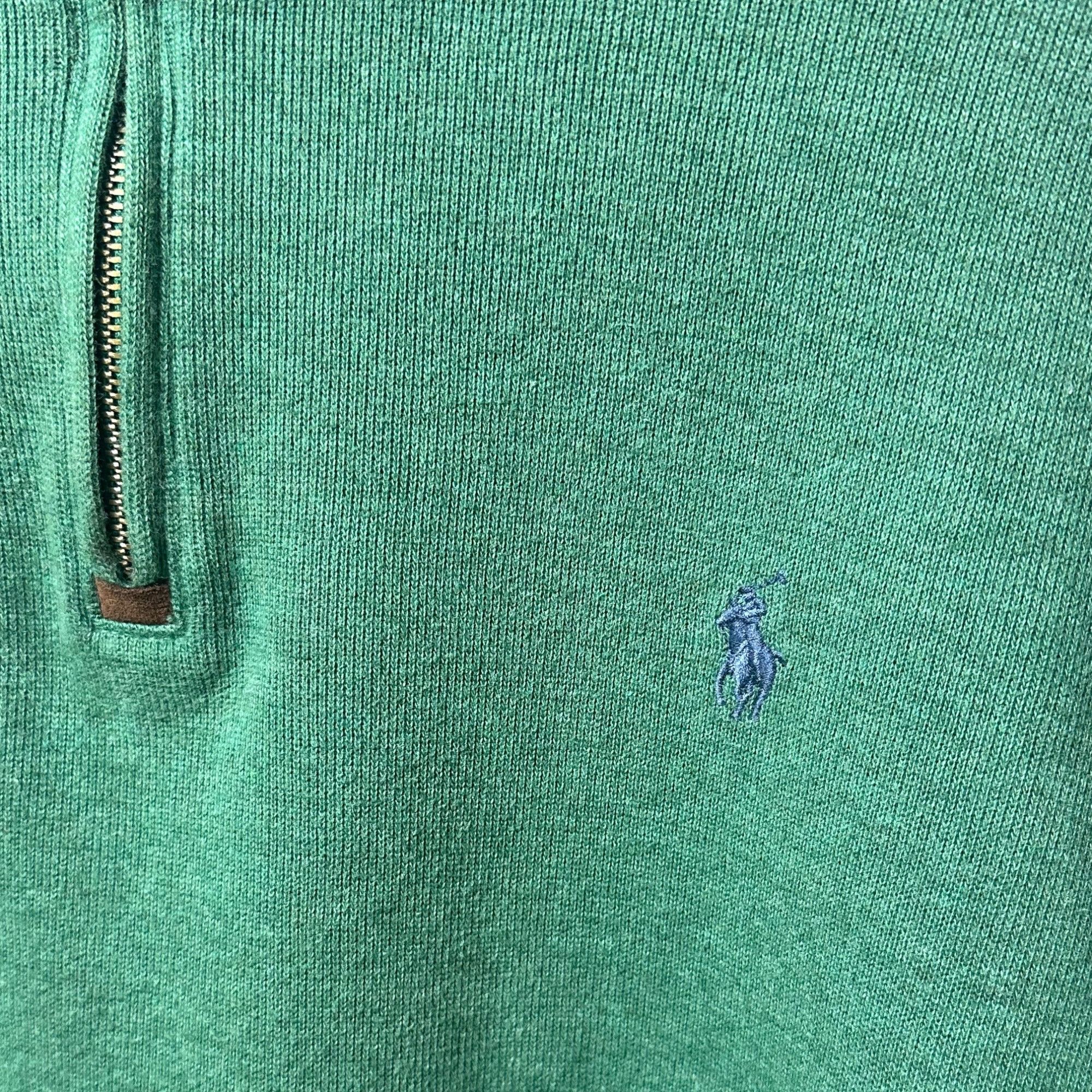 Polo Ralph Lauren Men’s Polo Ralph Lauren Solid Green 1/4 Zip Long Sleeve 100% Size US L / EU 52-54 / 3 - 4 Thumbnail