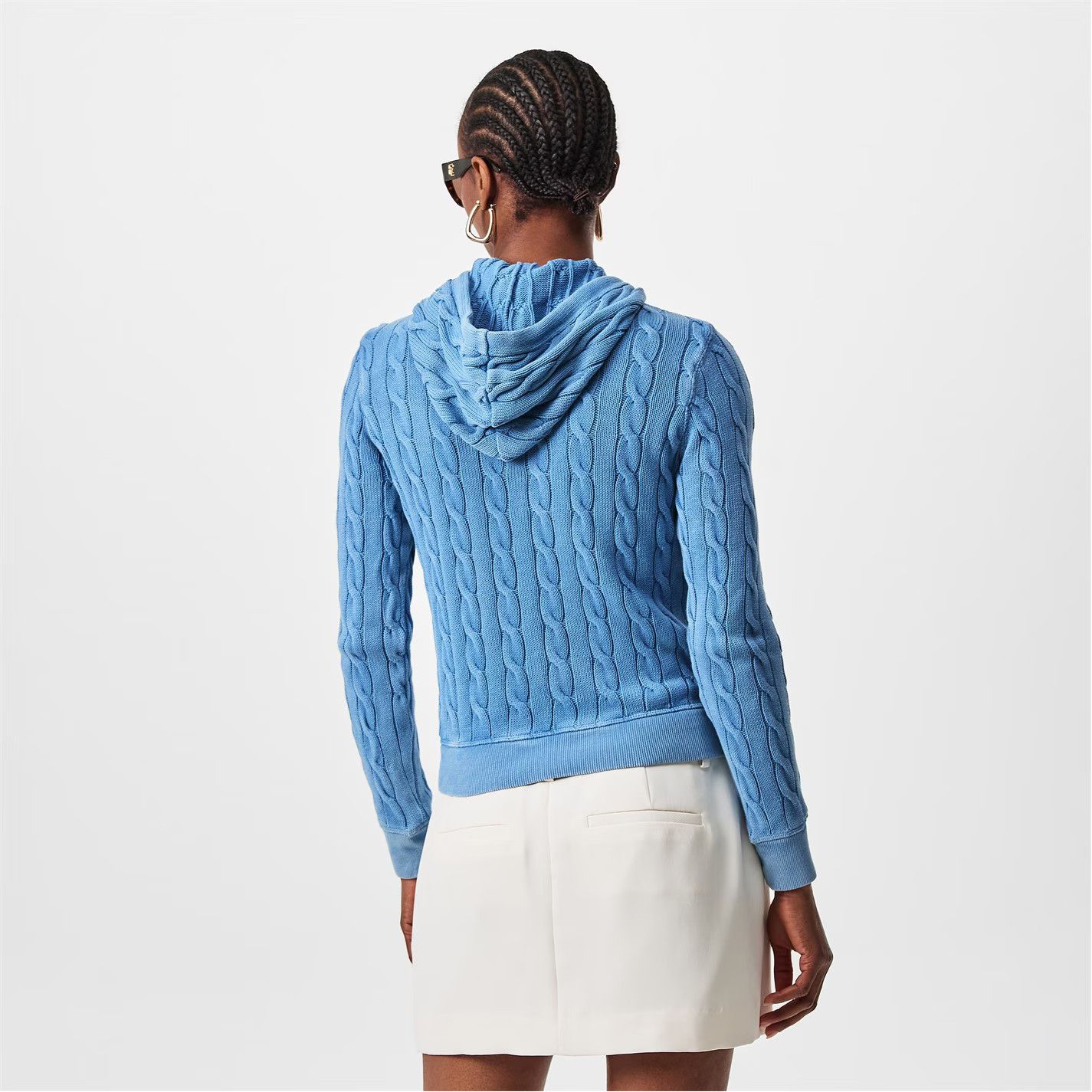 Polo Ralph Lauren o1g2r1mq0825 Cable Hooded Sweater in Blue Size M / US 6-8 / IT 42-44 - 4 Thumbnail