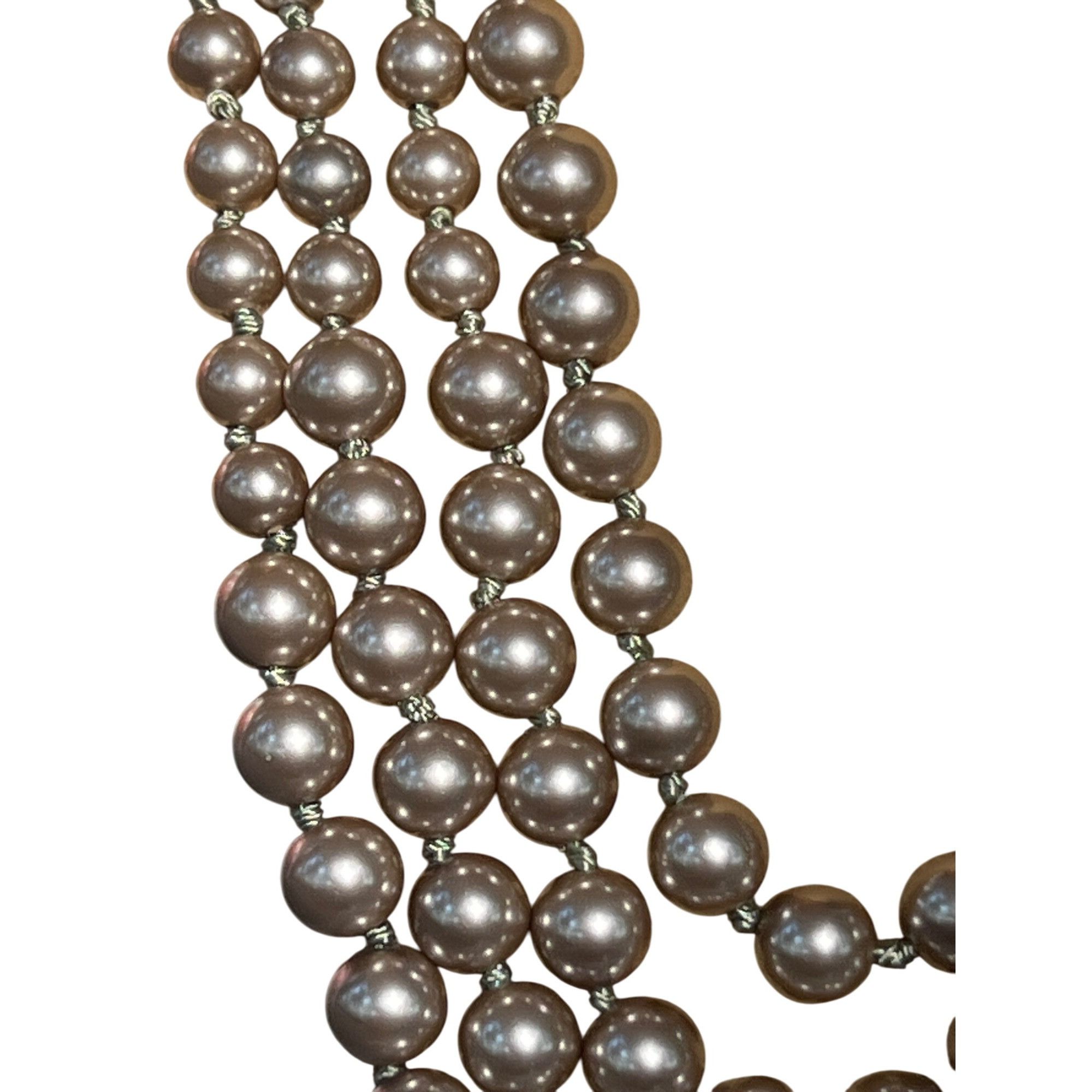 Chicos Chicos Multi Strand Faux Pearl Necklace Layered Knotted Betw Size ONE SIZE - 2 Thumbnail