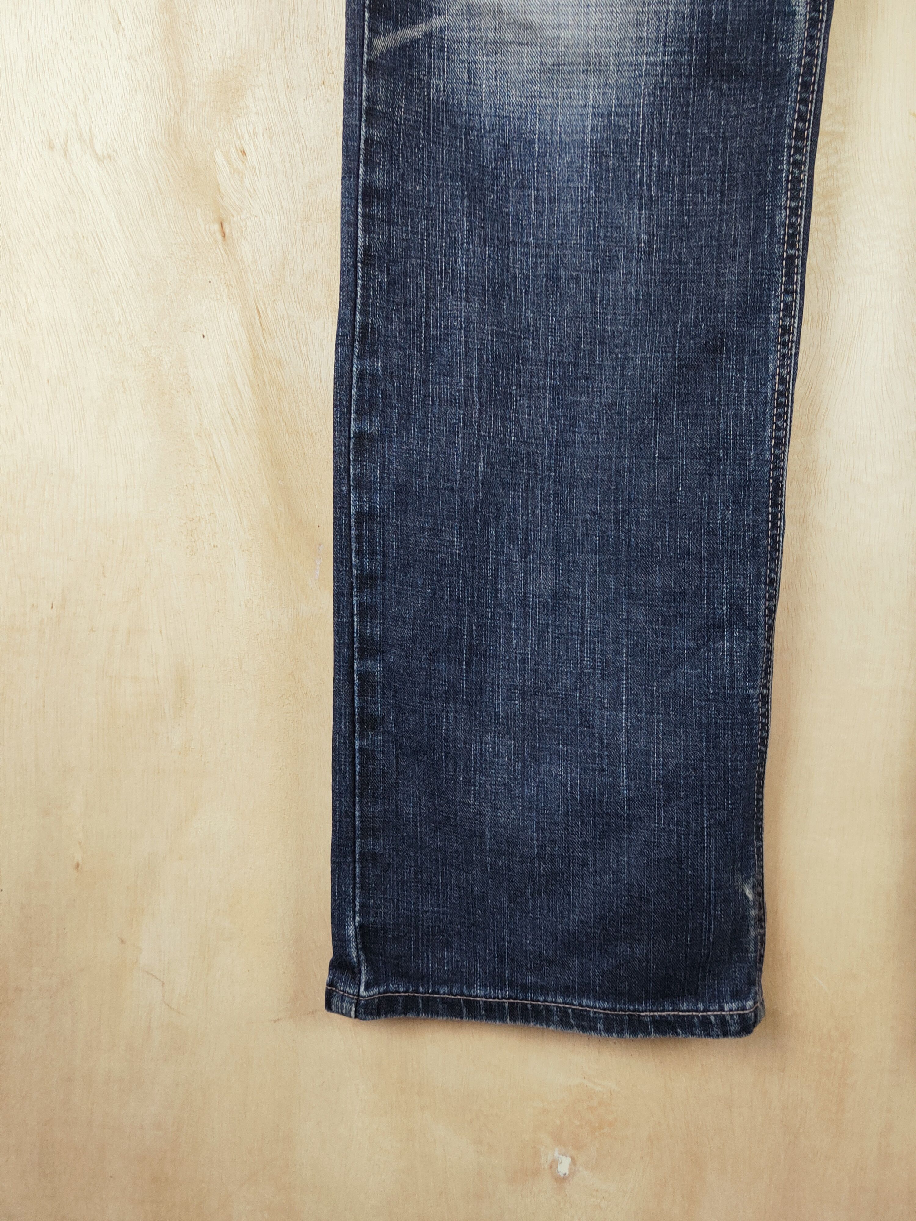 Edwin Edwin Dark Blue Distressed Ripped Jeans #S2673 Size US 35 - 4 Thumbnail