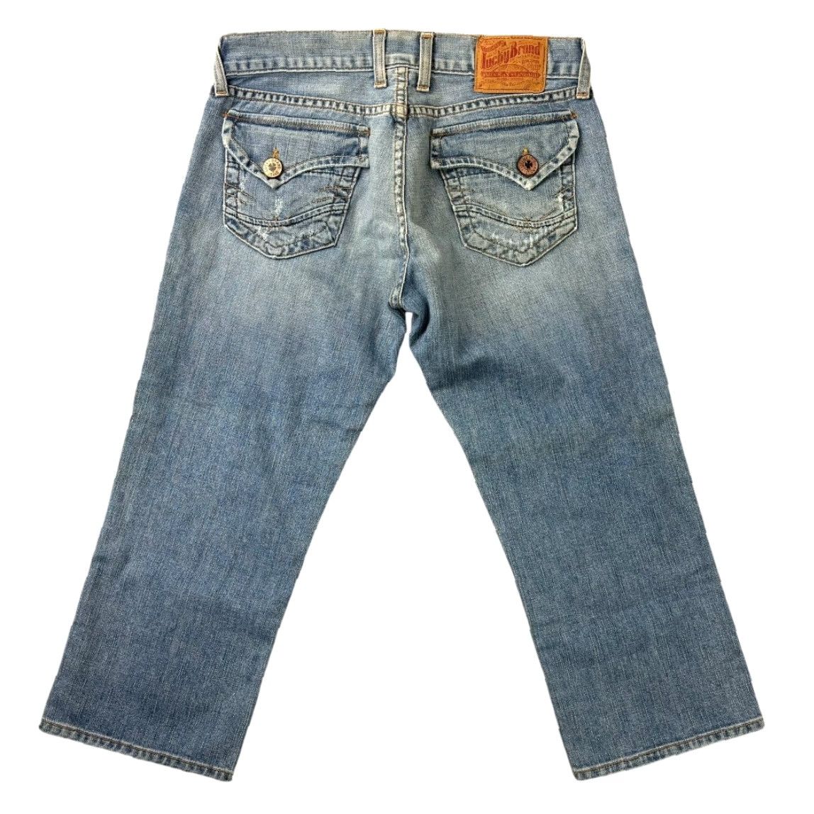 VINTAGE Lucky Brand Light Wash Capri Denim Jeans Women Size 8/29 Blue Regular Fit Cotton Spandex Slim Leg Bottoms