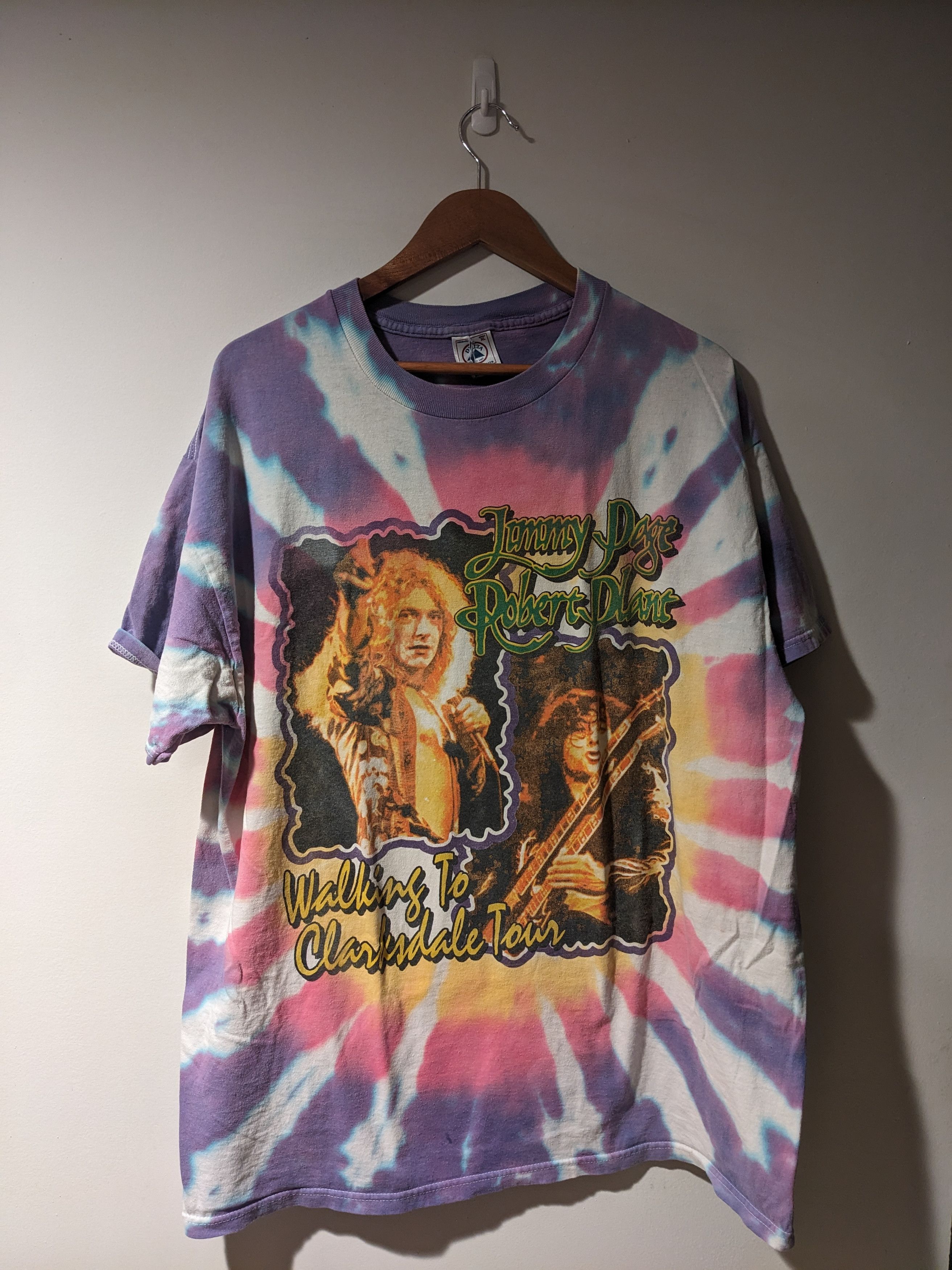 Band Tees × Vintage Vintage 90s Jimmy Page Robert Plant Walking T-Shirt Size US XL / EU 56 / 4 - 1 Thumbnail