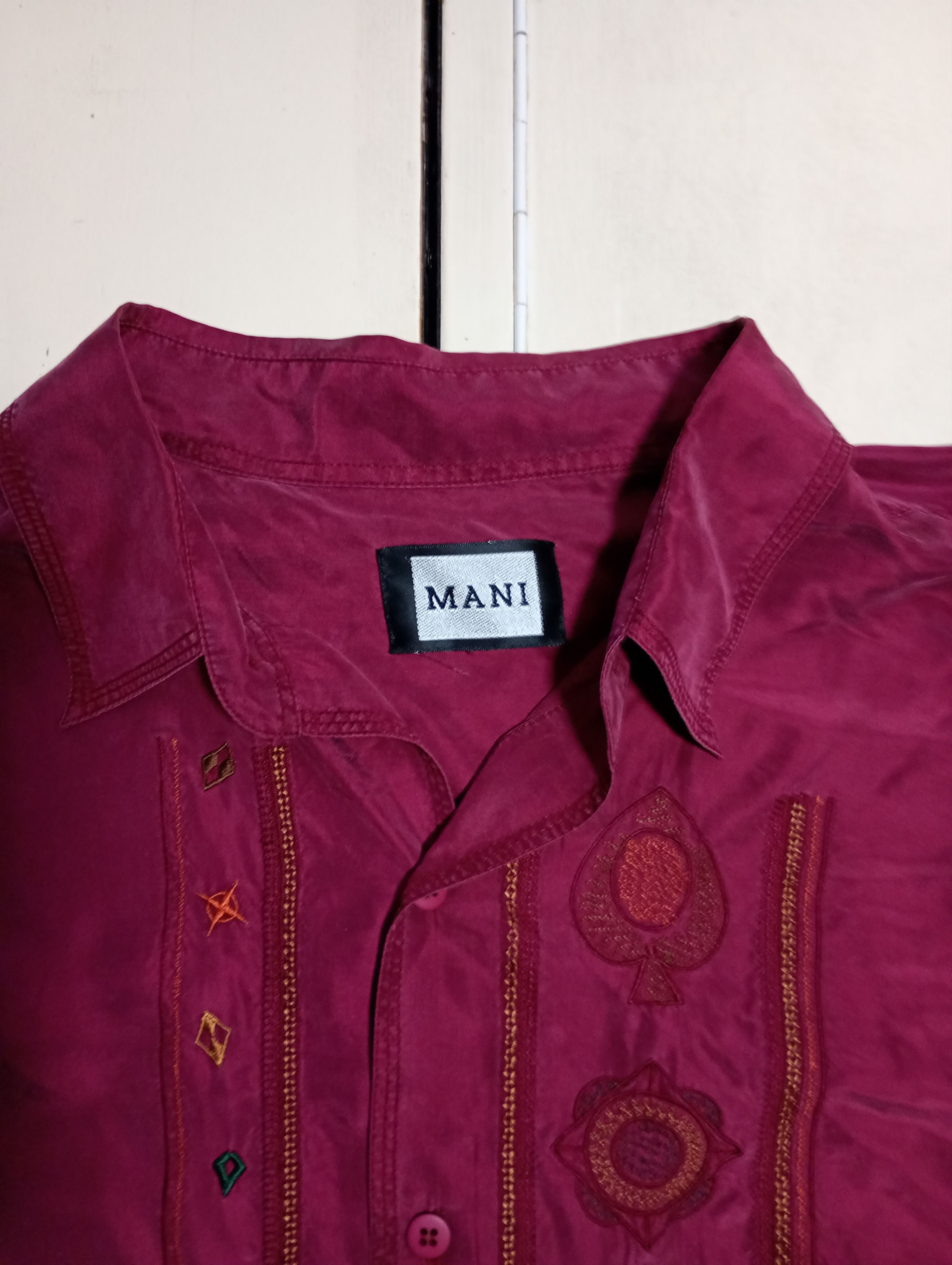 Vintage Mani 100% Silk Shirt Vintage 90's Size US XL / EU 56 / 4 - 9 Thumbnail