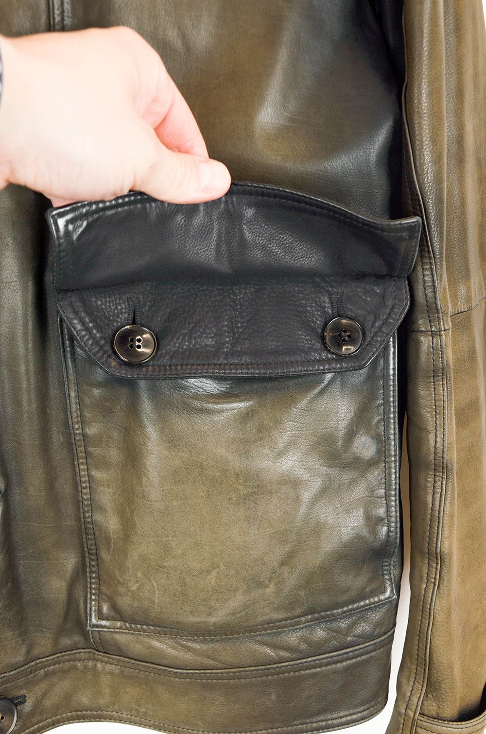 Gucci Gucci Vintage Distressed Leather Field Jacket – Size 50 Size US M / EU 48-50 / 2 - 9 Thumbnail