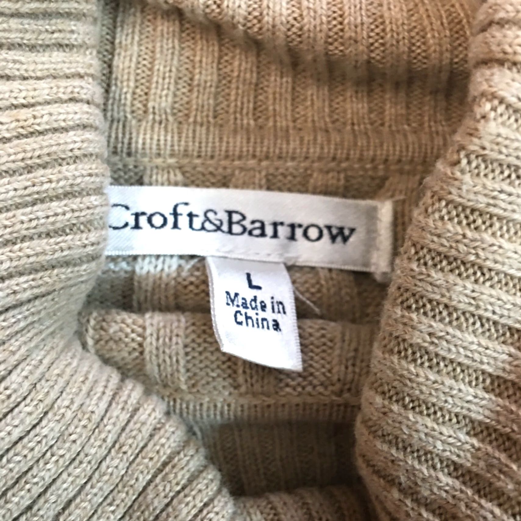 Croft & Barrow Croft & Barrow Womens Pullover Sweater Striped Brown Knit Turtle Neck Long Sleeve Size L Size L / US 10 / IT 46 - 5 Thumbnail