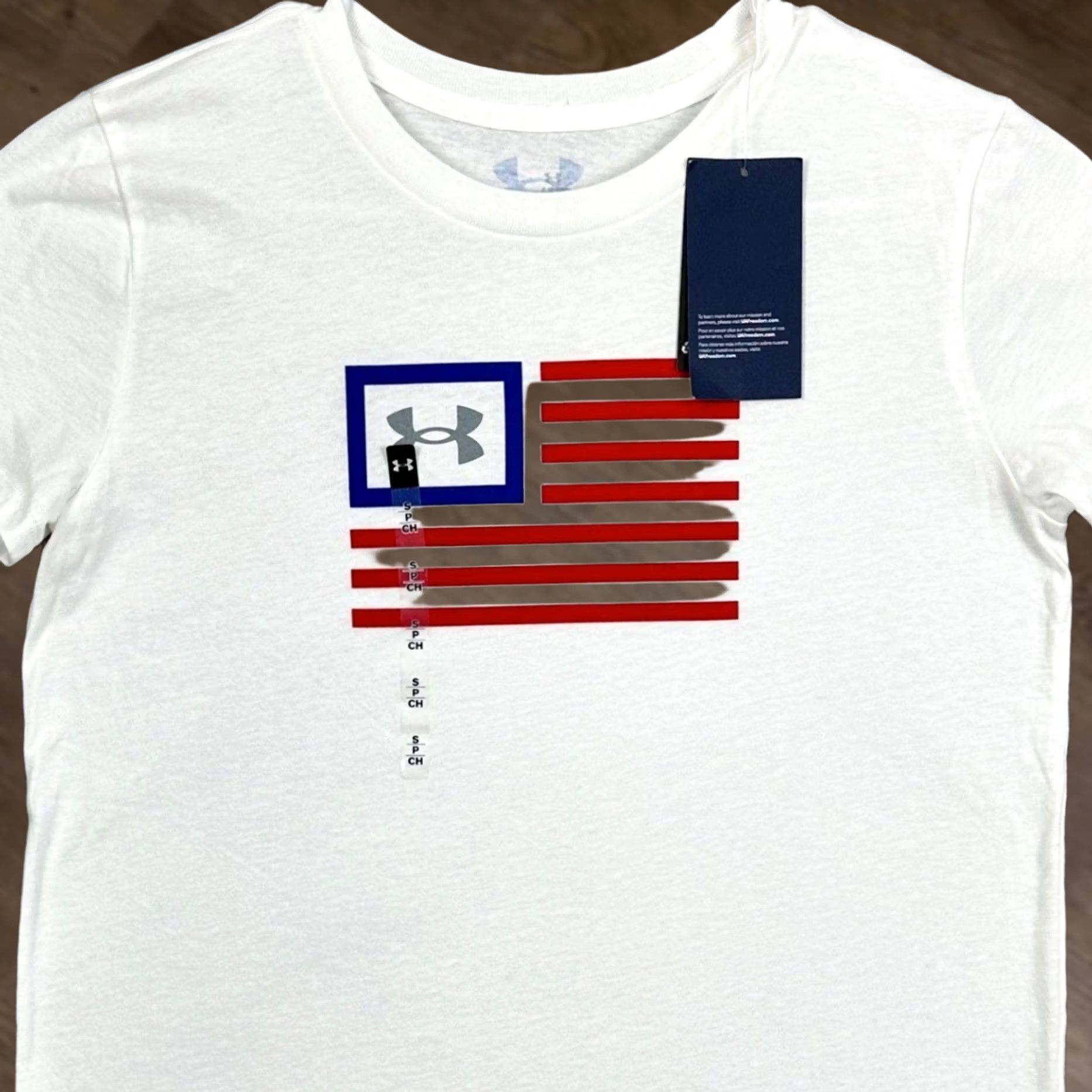 Under Armour Under Armour Freedom T-Shirt Graphic Tee Women Small White USA Flag Logo NEW Size S / US 4 / IT 40 - 1 Thumbnail