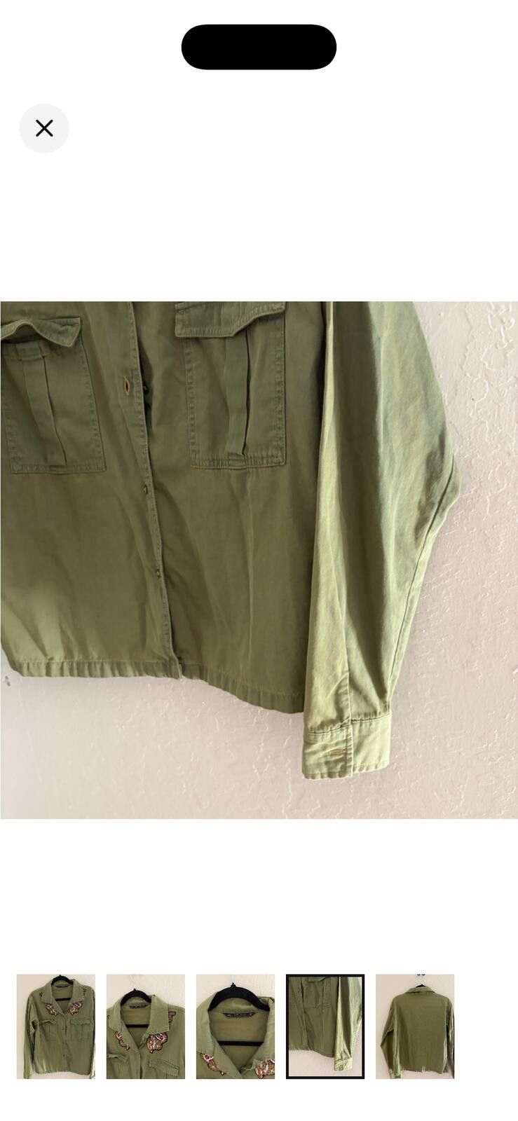 Zara Zara butterfly military distressed Utility Jacket Size S / US 4 / IT 40 - 4 Thumbnail
