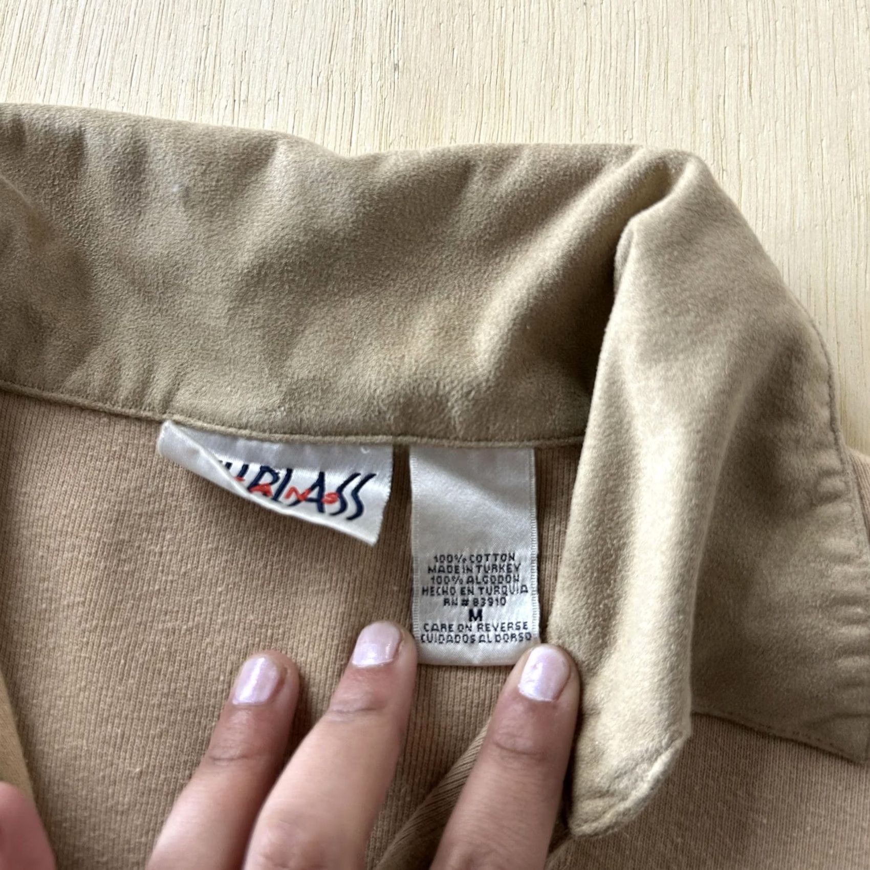 Bill Blass VINTAGE Bill Blass Jeans Polo Shirt Womens Medium Beige Long Sleeve Lettuce Hem Size M / US 6-8 / IT 42-44 - 5 Thumbnail