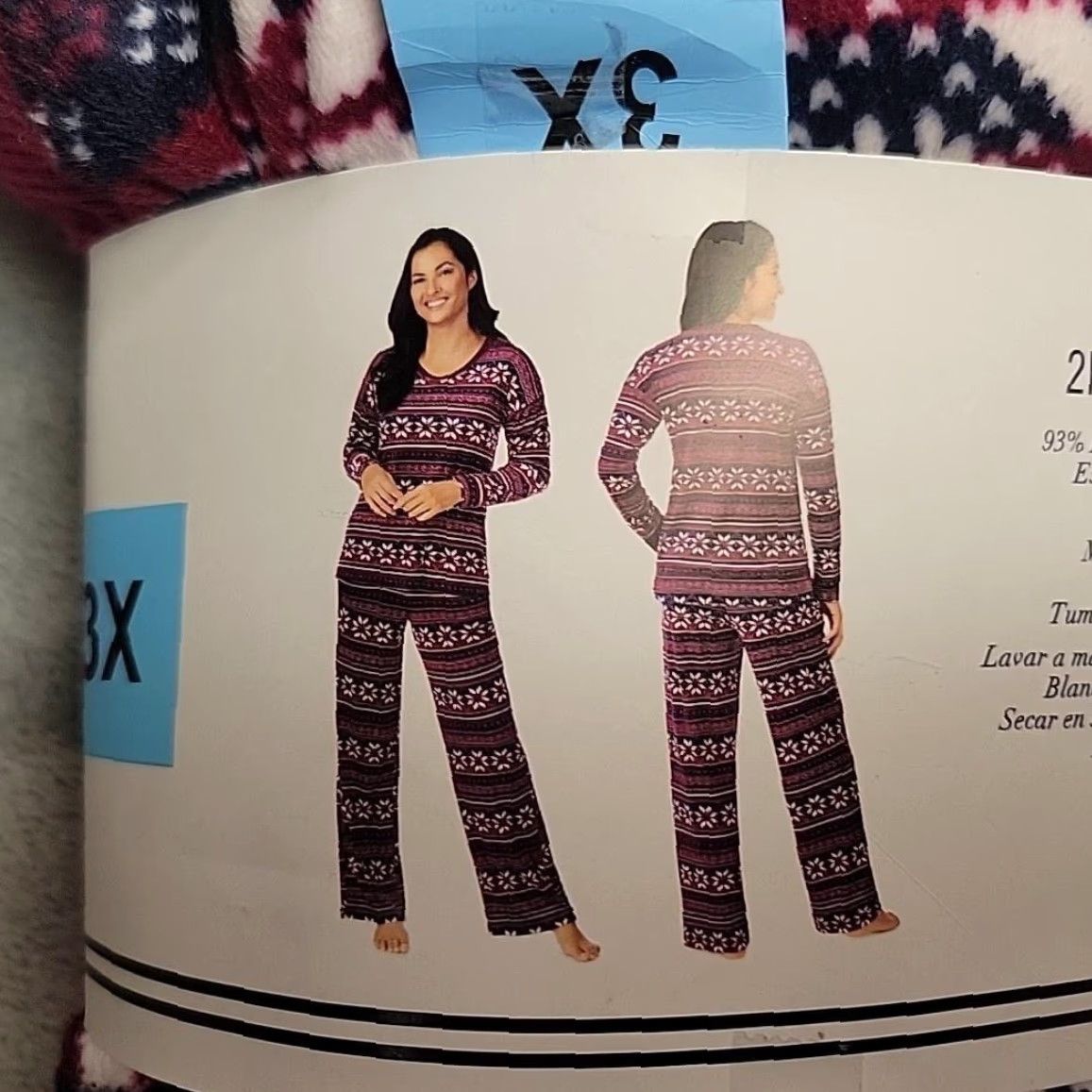 Nautica Nautica Pajama Set Womens 3X Purple Fair Isle Sleepwear 2PC NWT Silky Stretch Fleece Pant Top Lounge Winter Holiday Mens? Size ONE SIZE - 3 Thumbnail