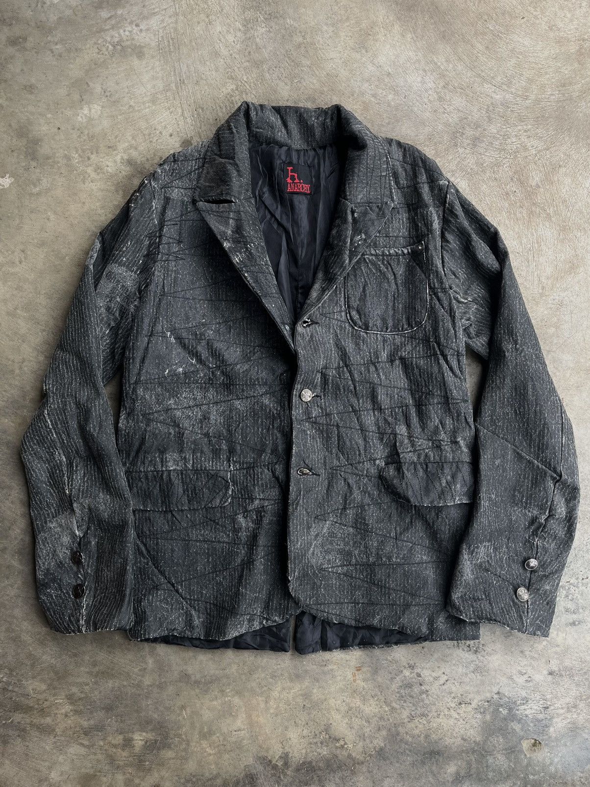 KMRii H.ANARCHY JAPANESE GOTHIC BLAZER STITCHING POEM PUNK STYLE Size US M / EU 48-50 / 2 - 12 Thumbnail