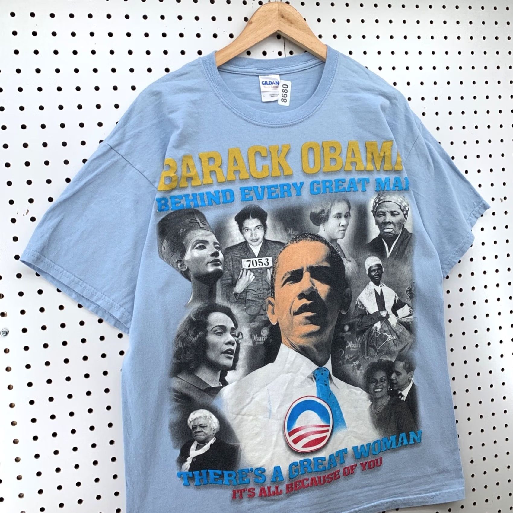 Gildan Barack Obama President Shirt Large Blue AOP All Over Print Mens 2008 22x30 Size US L / EU 52-54 / 3 - 3 Thumbnail