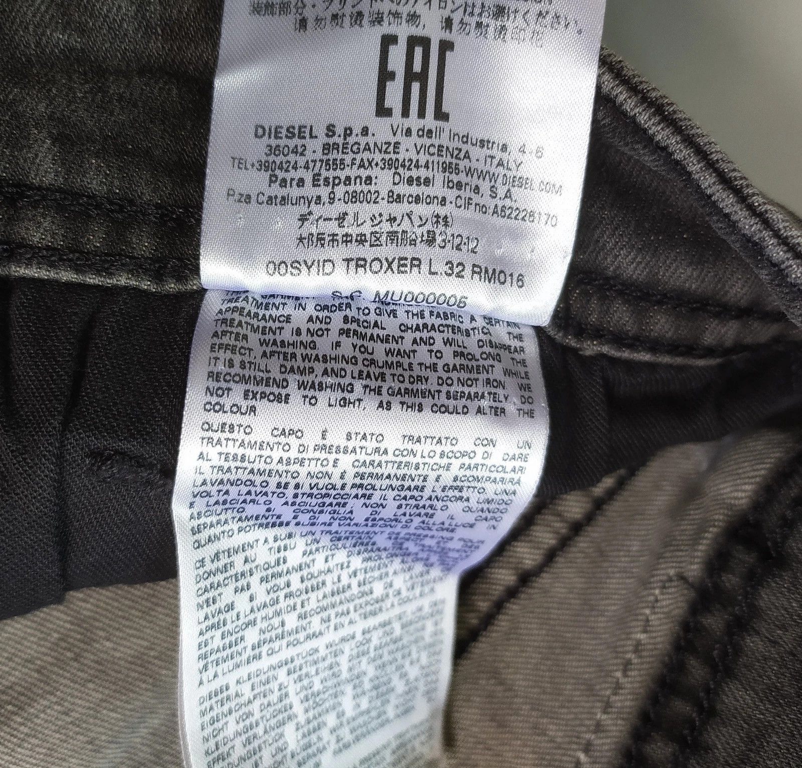 Diesel Diesel TROXER - RM016 Men's Jean T 9984 Size US 34 / EU 50 - 8 Thumbnail