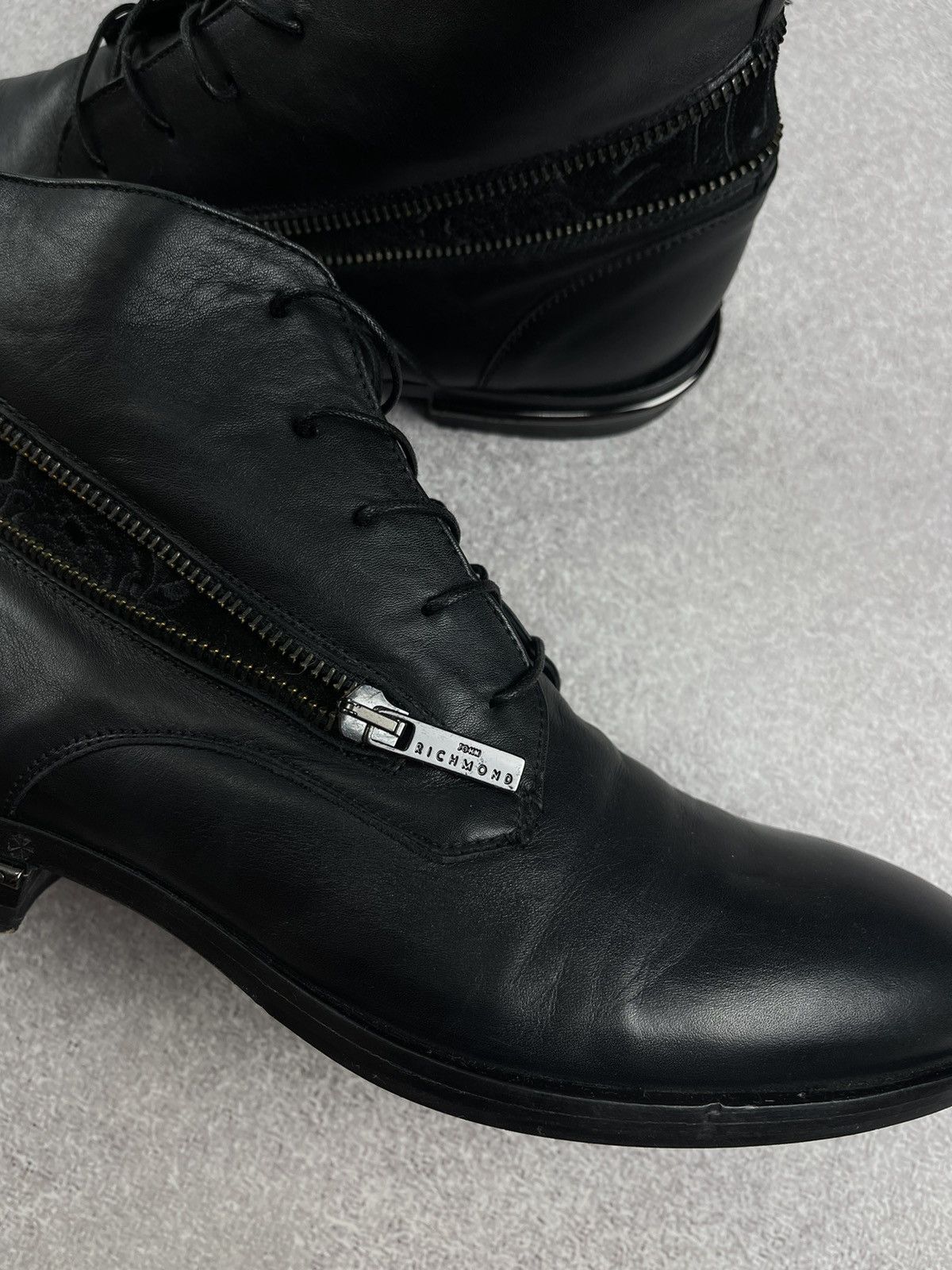 John Richmond John Richmond Black Leather Boots Size 41 Size US 8 / EU 41 - 8 Thumbnail