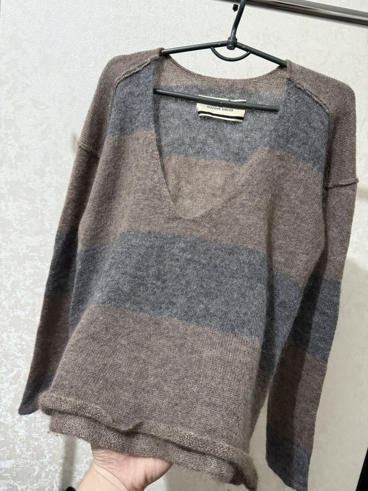 By Malene Birger By Malene Birger Women’s Wool Blend Striped V-Neck Sweater Size XS / US 0-2 / IT 36-38 - 4 Thumbnail