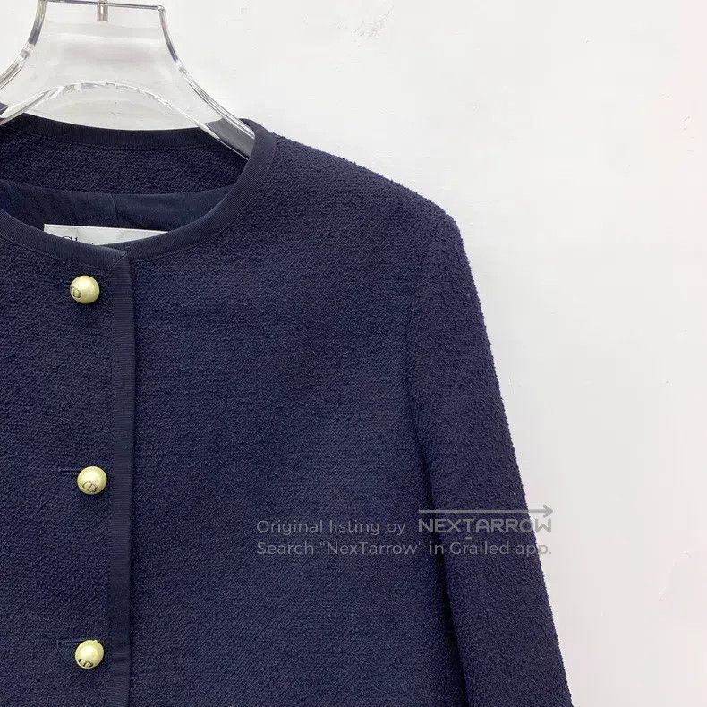 Dior Dior 24 dark blue woollen round neck single-breasted long- Size XXS / US 00 / IT 34 - 3 Thumbnail