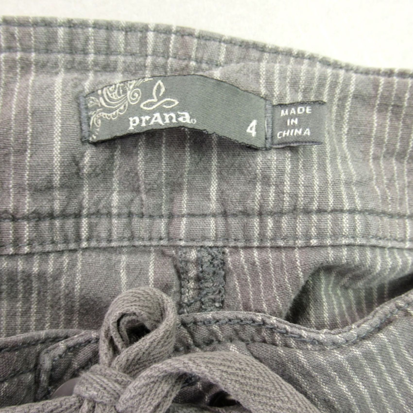 Prana prAna Pants Womens 4 Straight Leg Casual Hiking Chino Gray Stripes Lightweight Size 27" / US 4 / IT 40 - 3 Thumbnail