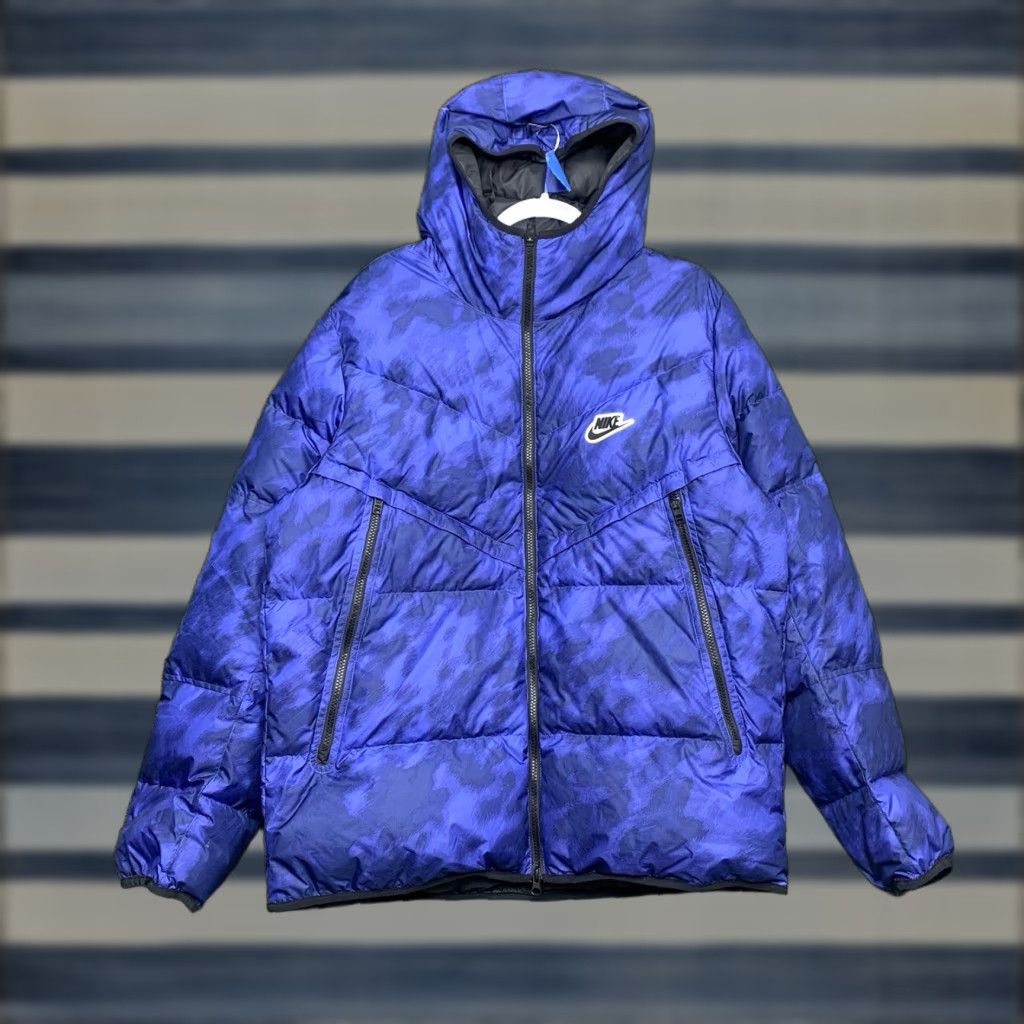 Nike Nike Shield Down-Fill Jacket Mens Large Windrunner Blue Full Zip Hooded Insulated Softshell Size US L / EU 52-54 / 3 - 1 Thumbnail
