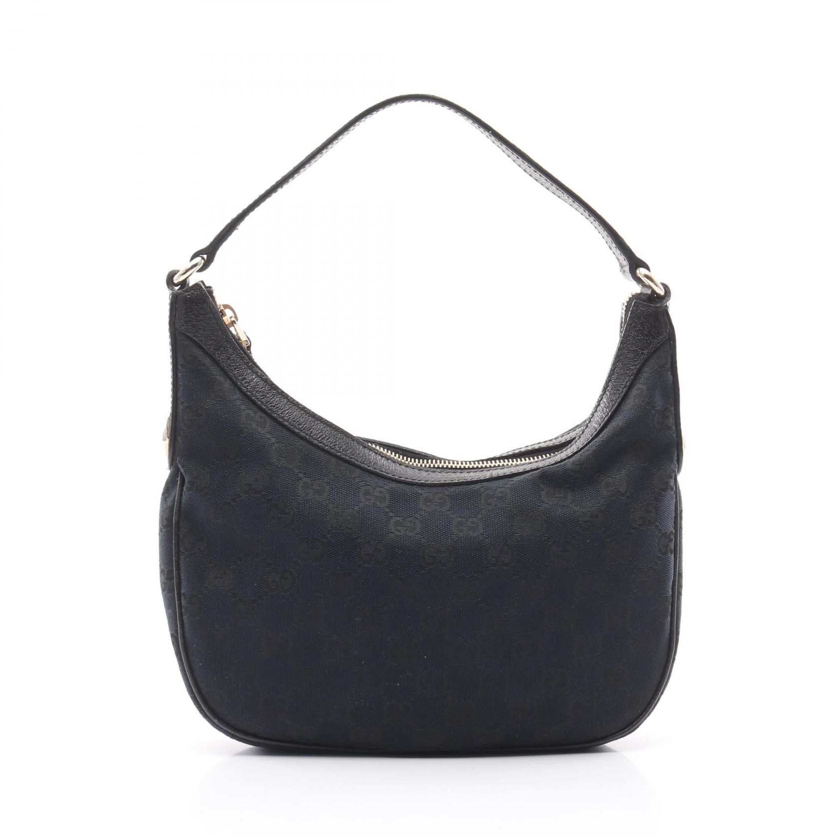 Gucci Gucci GG Canvas Shoulder Bag Canvas Leather Bag Canvas Shoulder Bag 154395 in Black, Women's