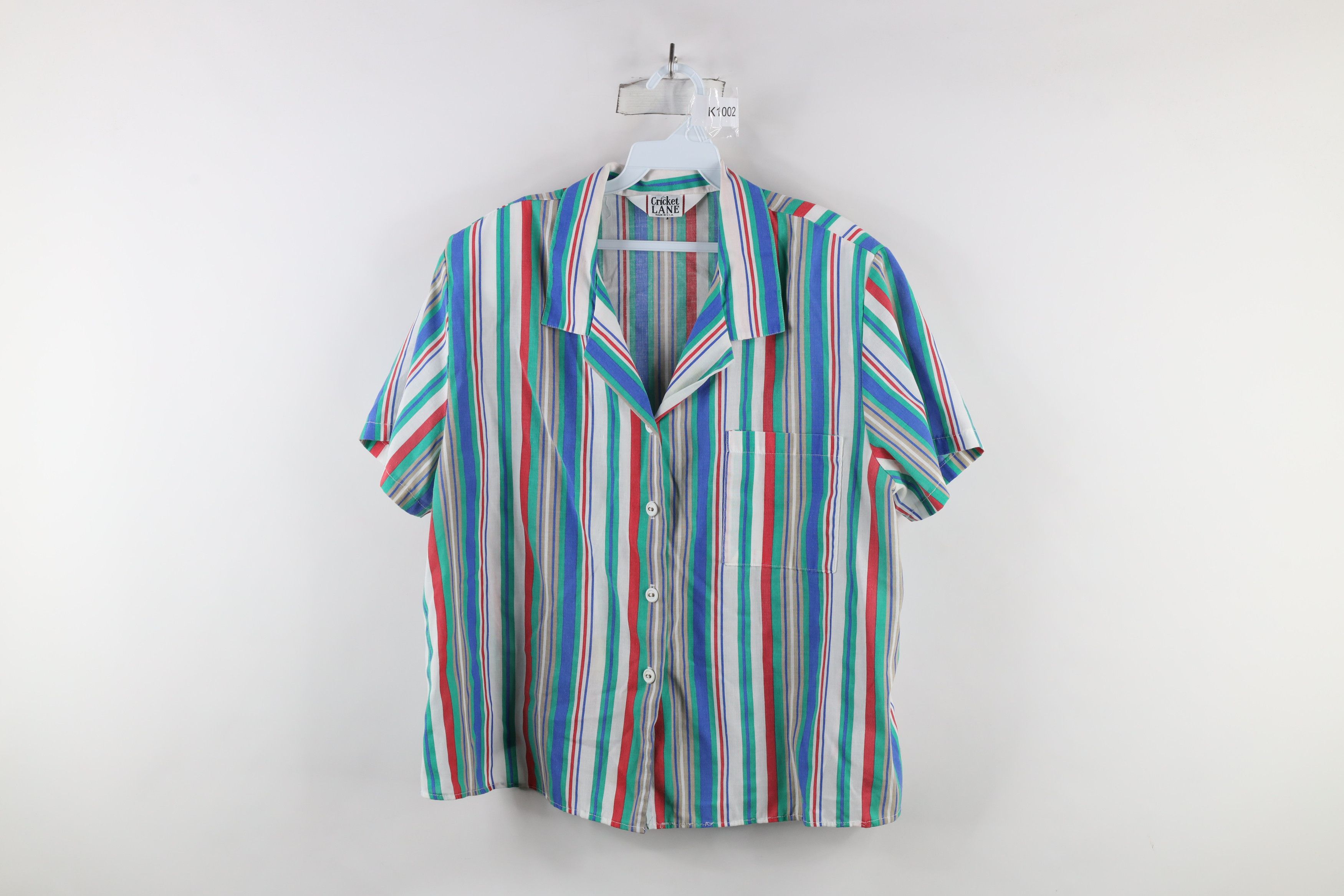Vintage Vintage 90s Streetwear Striped Short Sleeve Button Shirt USA Size XL / US 12-14 / IT 48-50 - 1 Thumbnail