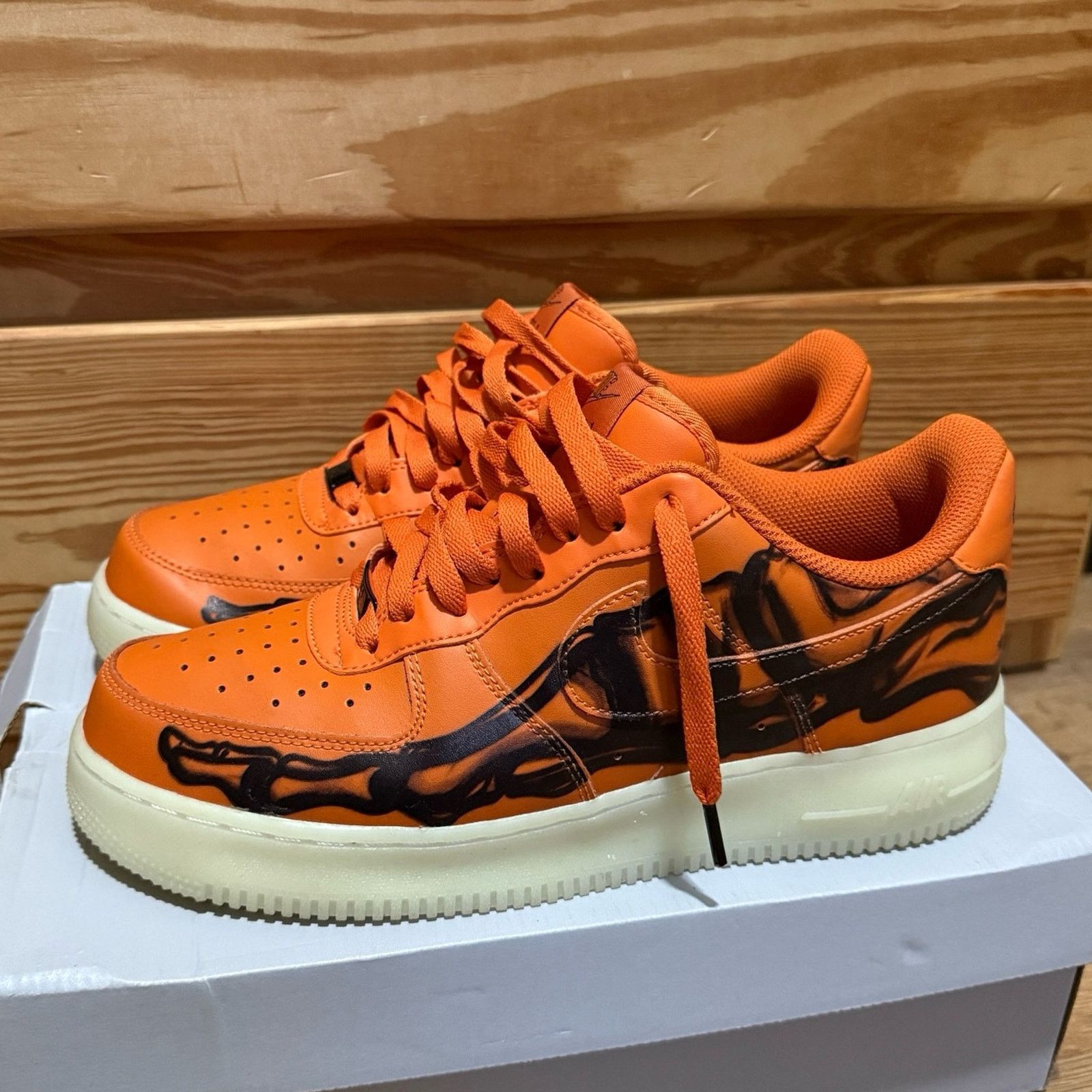 Nike Nike Air Force 1 Low Orange Skeleton Size US 9.5 / EU 42-43 - 1 Thumbnail