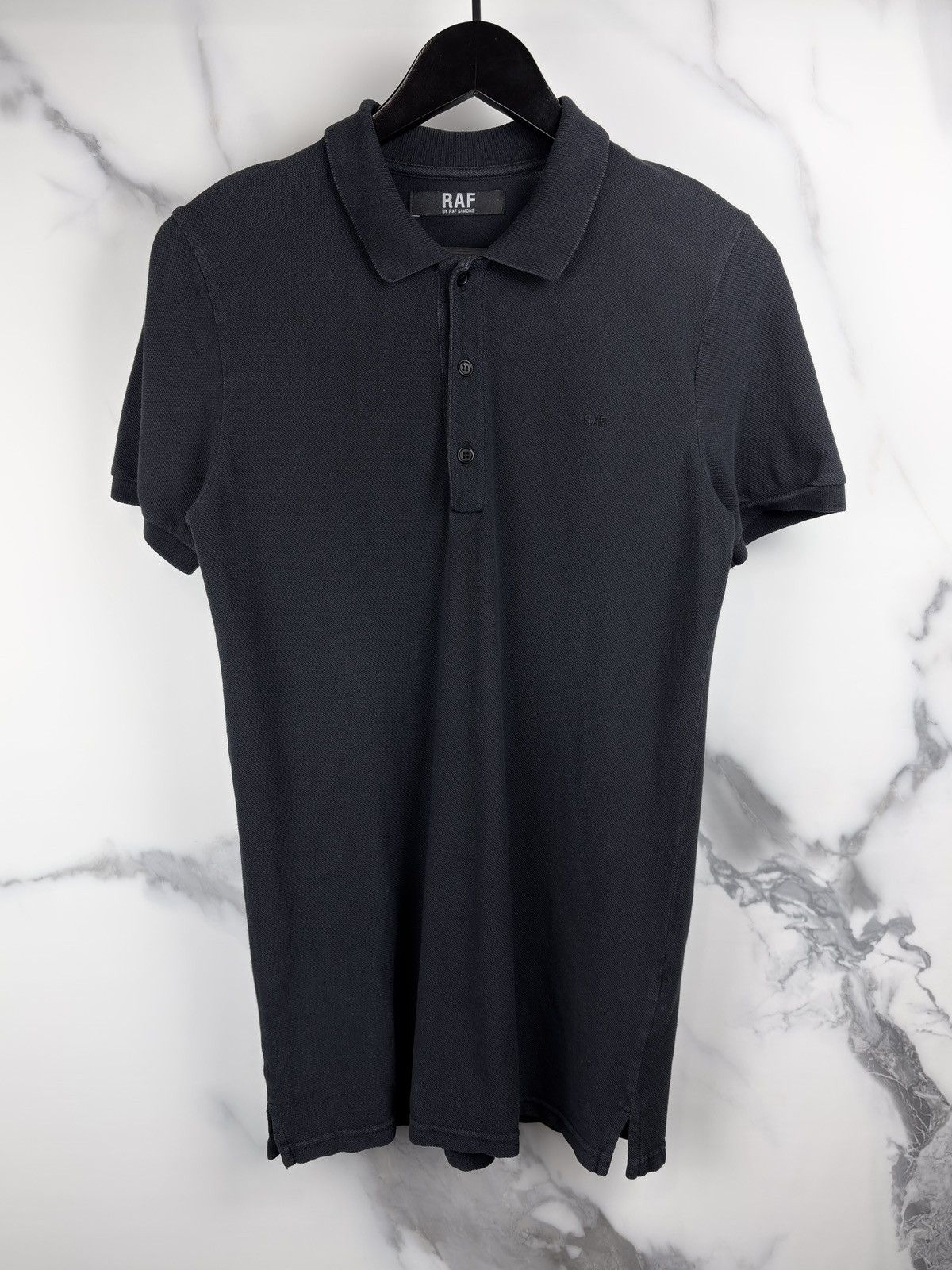 Raf Simons Raf By Raf Simons RAF Embroidered Button Polo Shirt Black Size US M / EU 48-50 / 2 - 1 Thumbnail