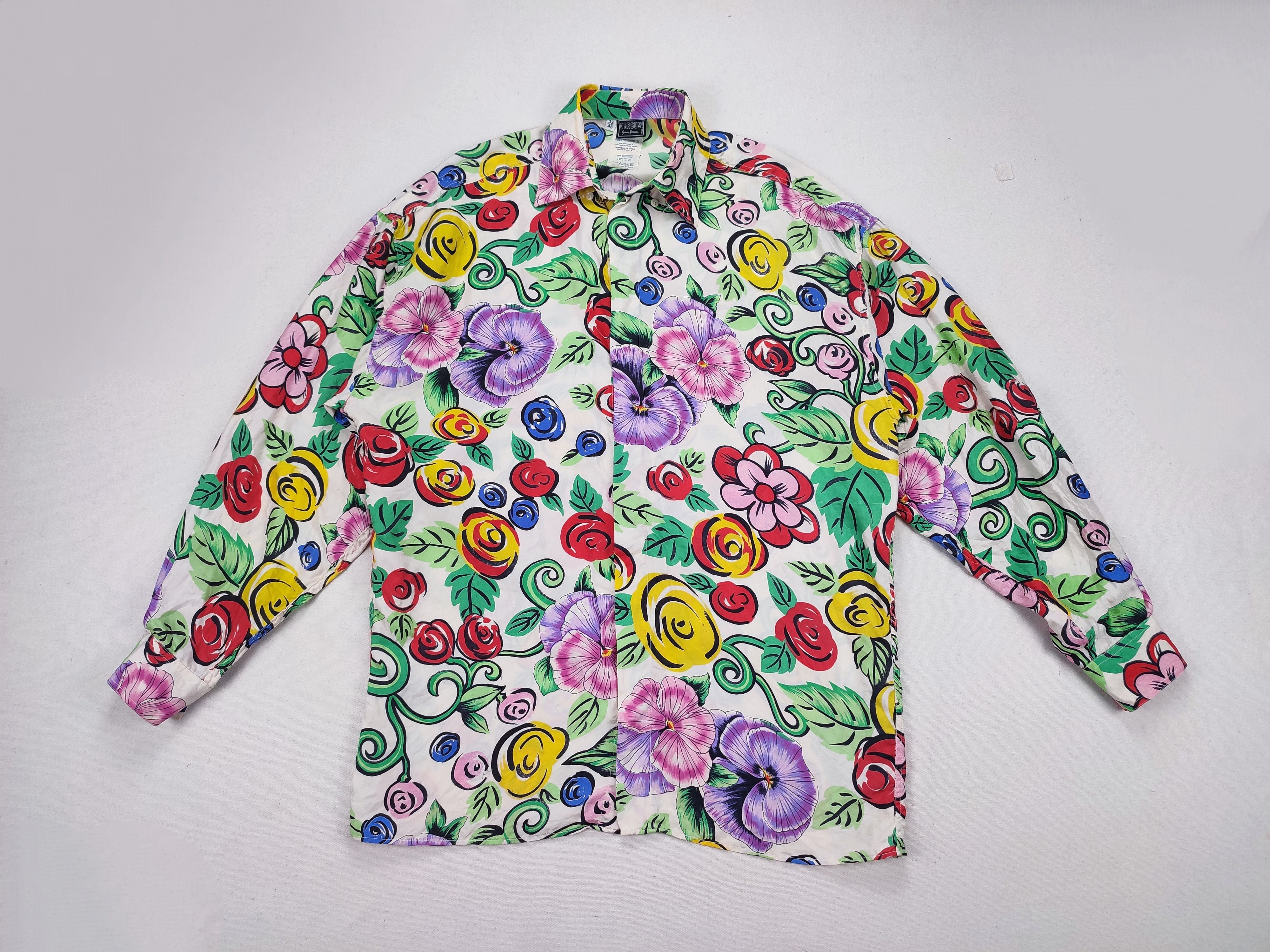 Versace Gianni Versace All Over Print Floral Rayon Shirt Size US M / EU 48-50 / 2 - 1 Thumbnail