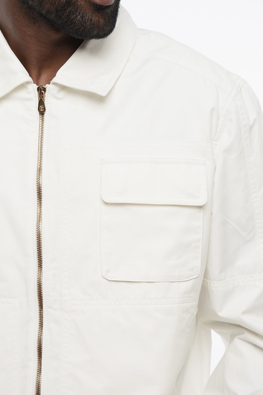 Brunello Cucinelli og1mm0725 Cotton Blend Overshirt in White Size US XL / EU 56 / 4 - 3 Thumbnail