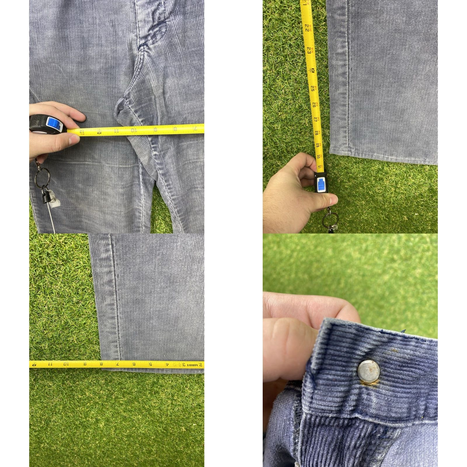 Lee VINTAGE Lee Gray Corduroy Pants Mens 28x30 Straight Leg 5-Pocket Lee 101 Z USA USA 80s 90s Mens Size US 28 / EU 44 - 8 Thumbnail