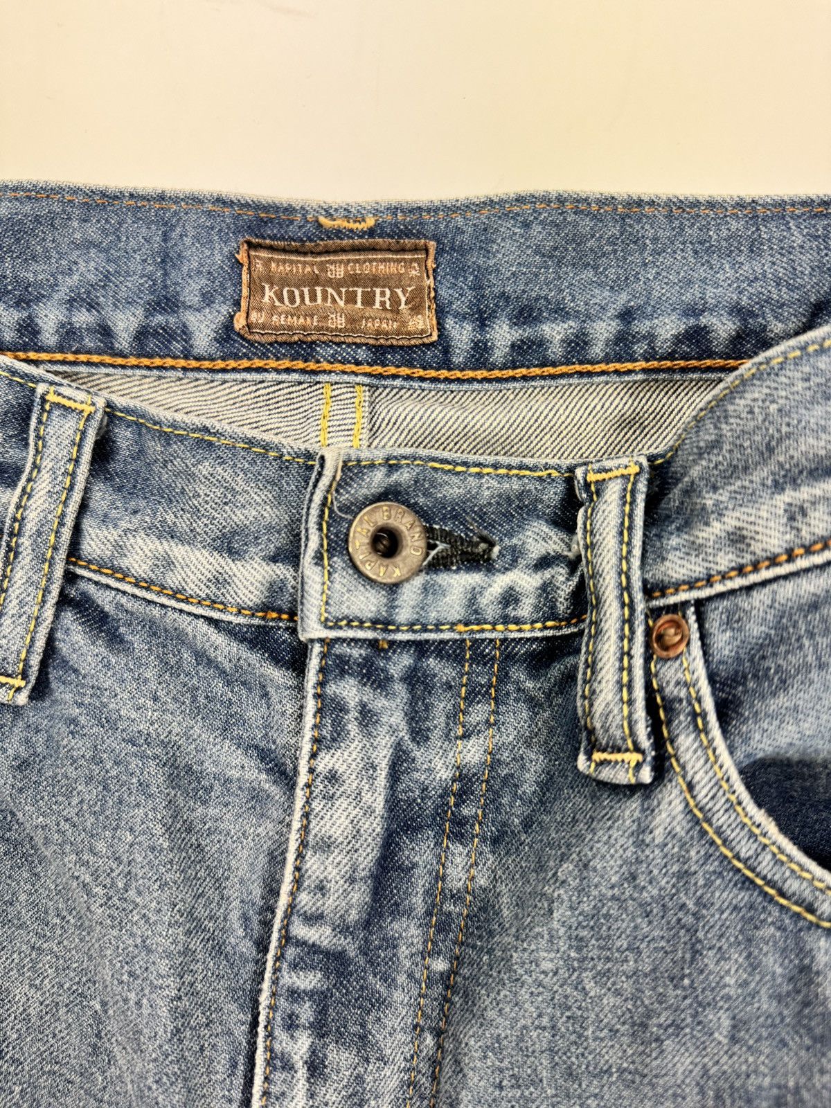 Kapital Bone X-ray embroidered 3 quarter denim shorts Size US 36 / EU 52 - 6 Thumbnail