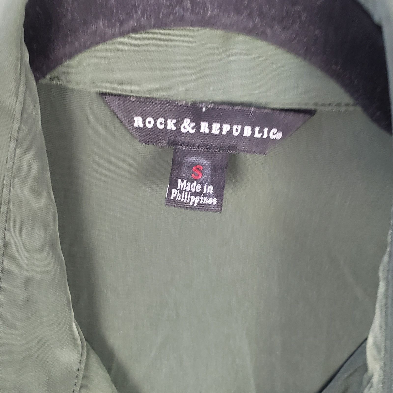 Rock & Republic Rock & Republic Green Long Sleeve Button Down Top Small Size S / US 4 / IT 40 - 4 Thumbnail