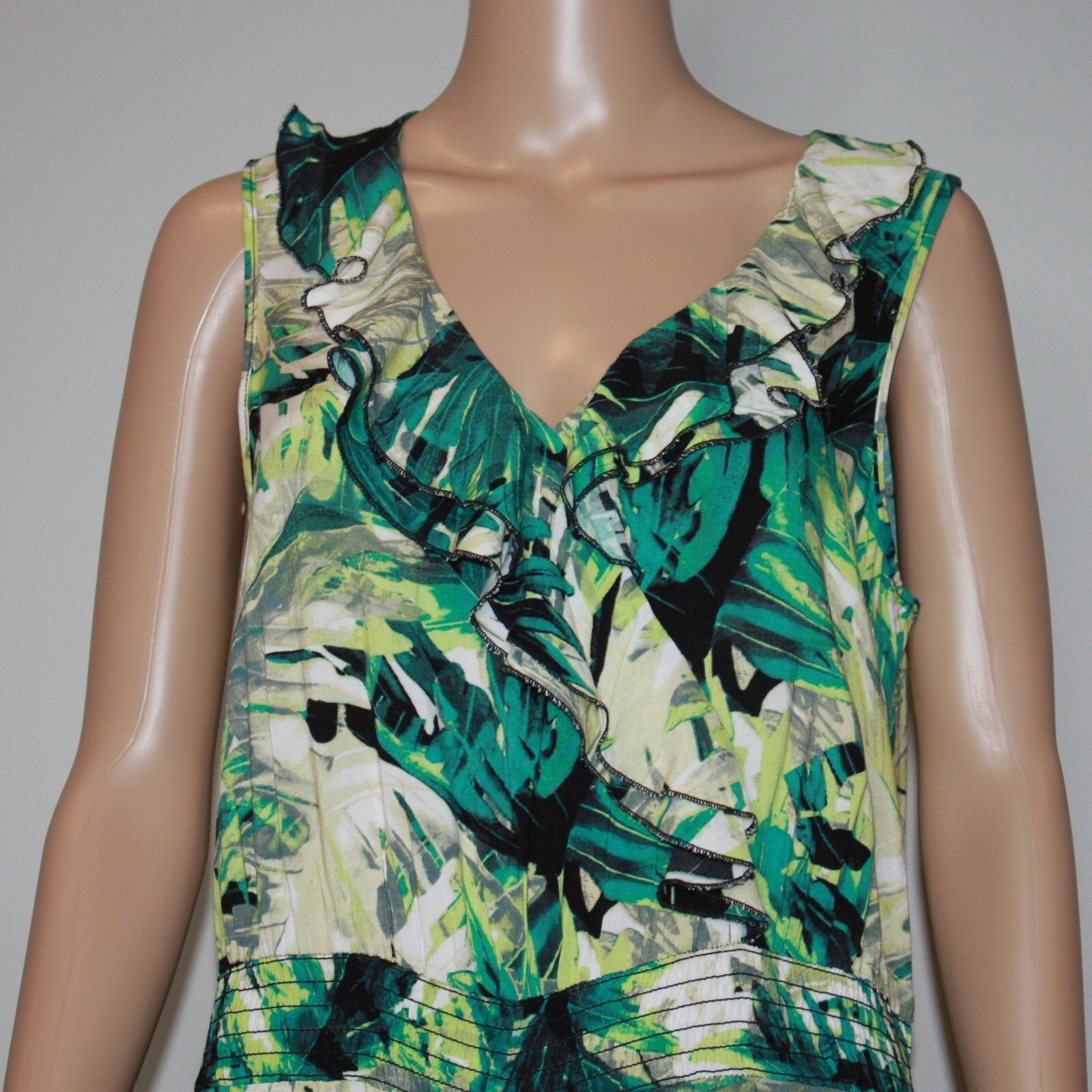 Other Marcelle Margaux Tropical Leaf Print Sleeveless Jumpsuit Size 26" / US 2 / IT 38 - 4 Thumbnail