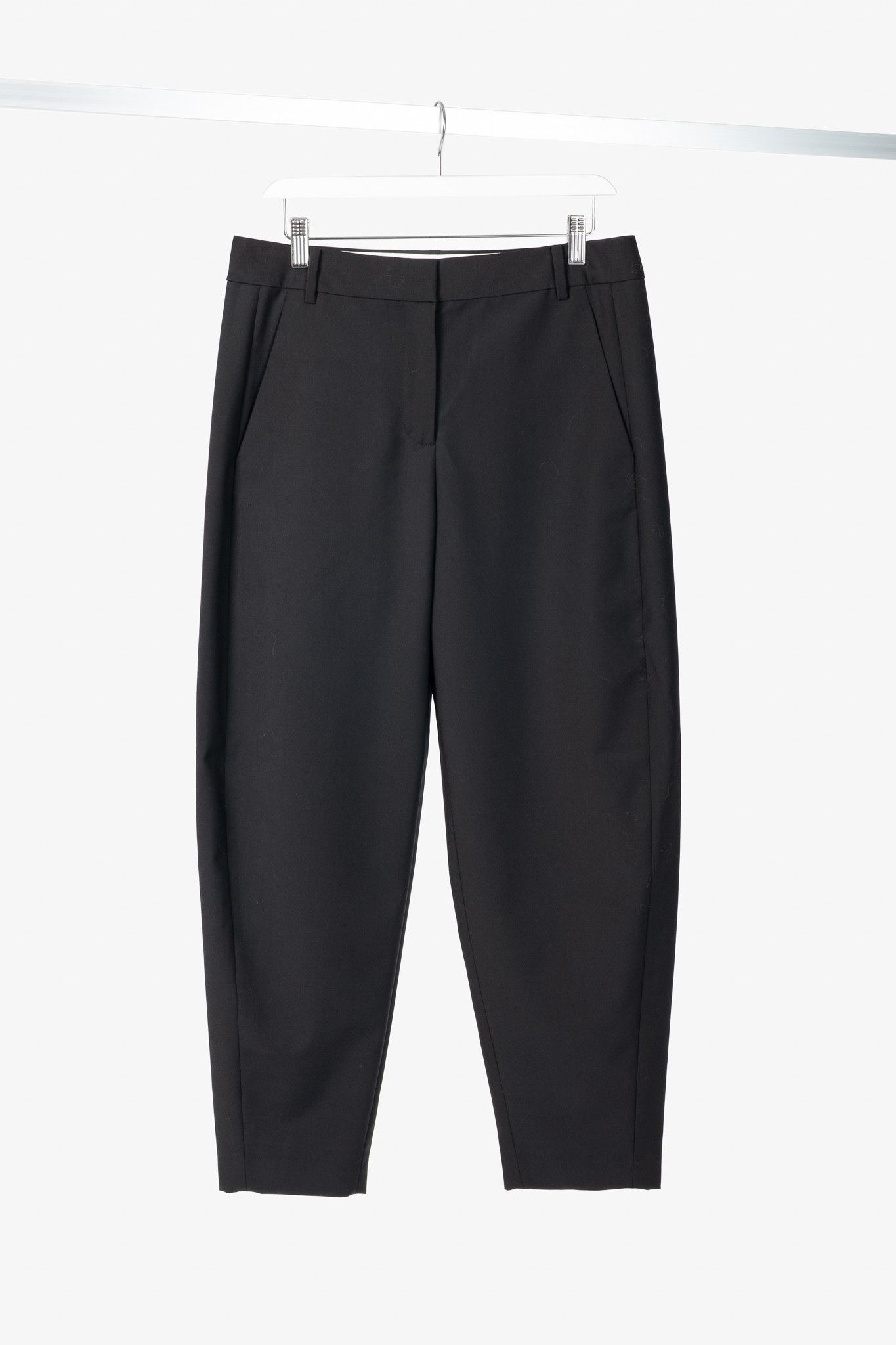 Tibi Tibi Black Tropical Wool Sculpted Trouser Size 27" / US 4 / IT 40 - 1 Thumbnail