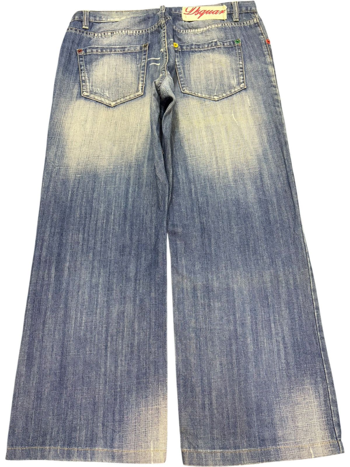 Dsquared2 Vintage Dsquared Patched Faded Wash Distress Baggy Jeans Size US 35 - 2 Thumbnail