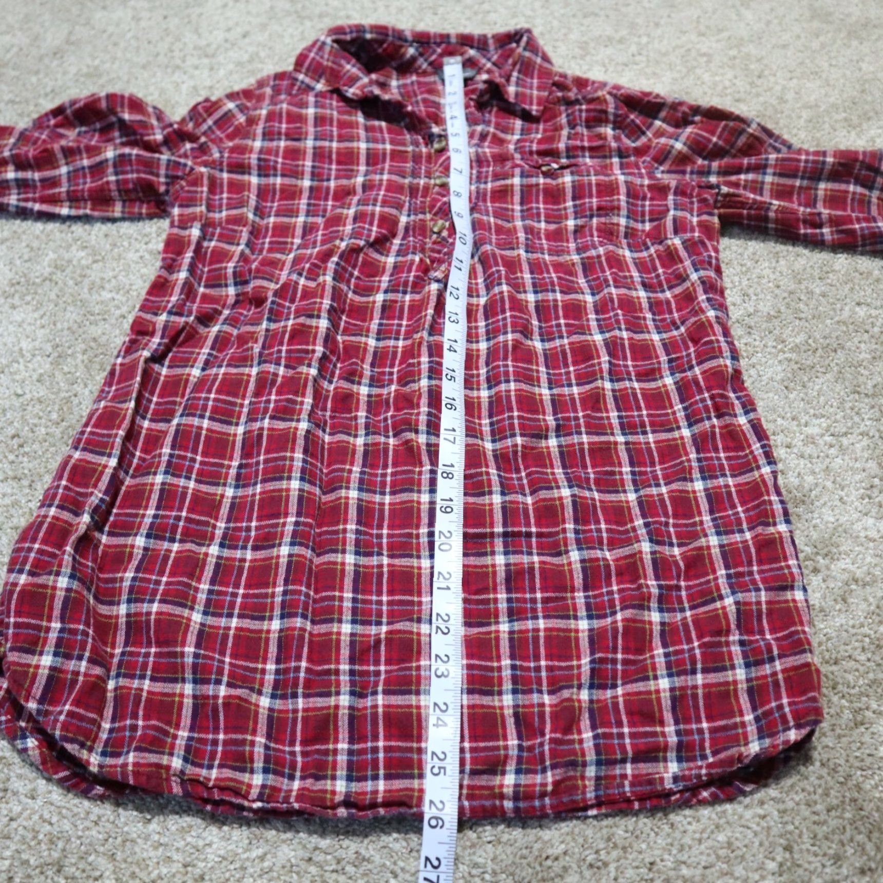 Eddie Bauer VINTAGE Eddie Bauer Shirt Red Plaid Long Sleeve Button-Down Women S Small Black Plaid 90s Mens Girls? Size S / US 4 / IT 40 - 5 Thumbnail