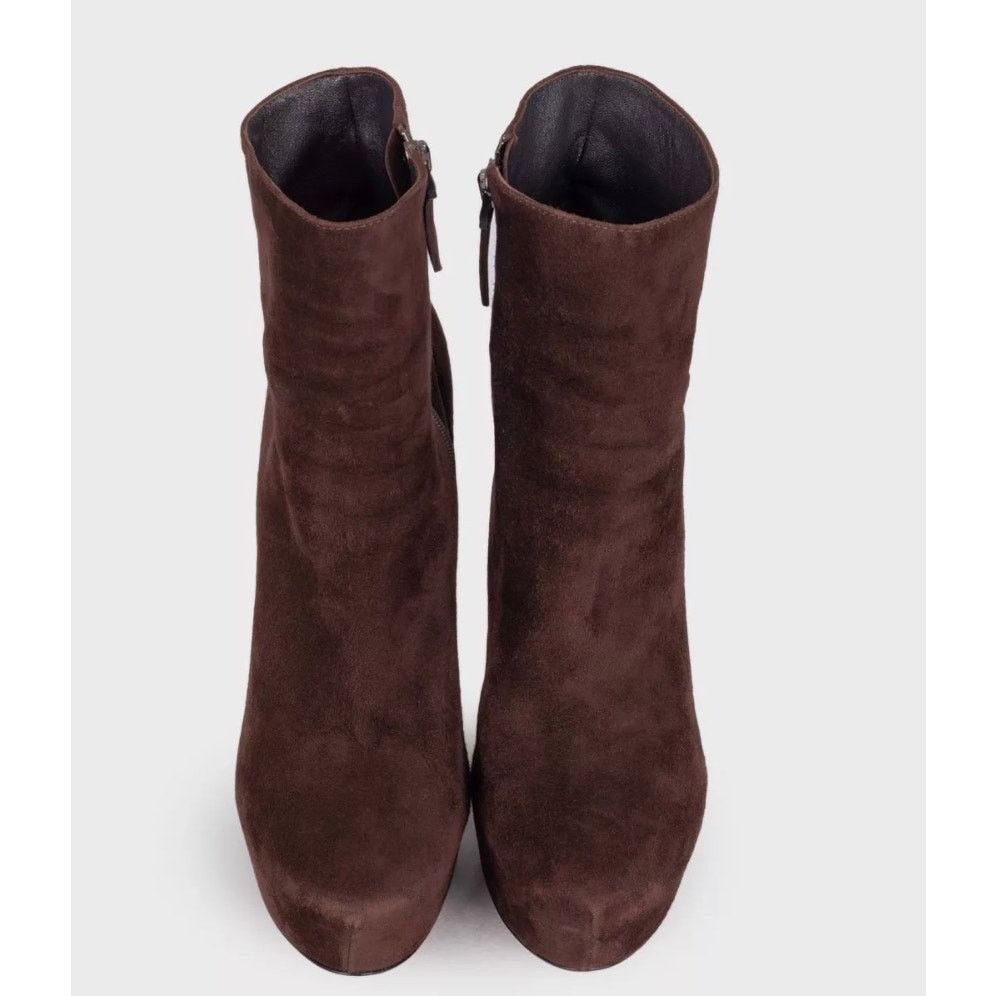 Alaia Alaïa Dark Brown Suede Ankle Boots - Size 39 Size US 8 / IT 38 - 2 Thumbnail