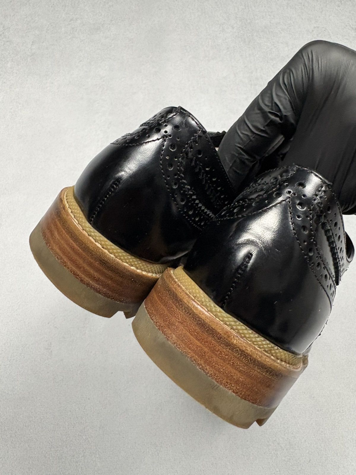 Jil Sander Jil Sander Black Leather Brogue Lug Sole Shoes Size 39 Rare Size US 6 / EU 39 - 3 Thumbnail