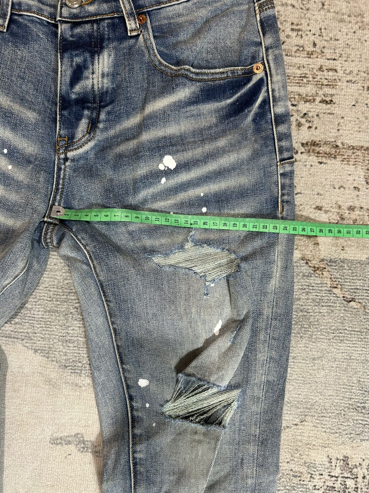 Purple Brand Purple Brand Blue Washed Paint Denim Size US 29 - 13 Thumbnail