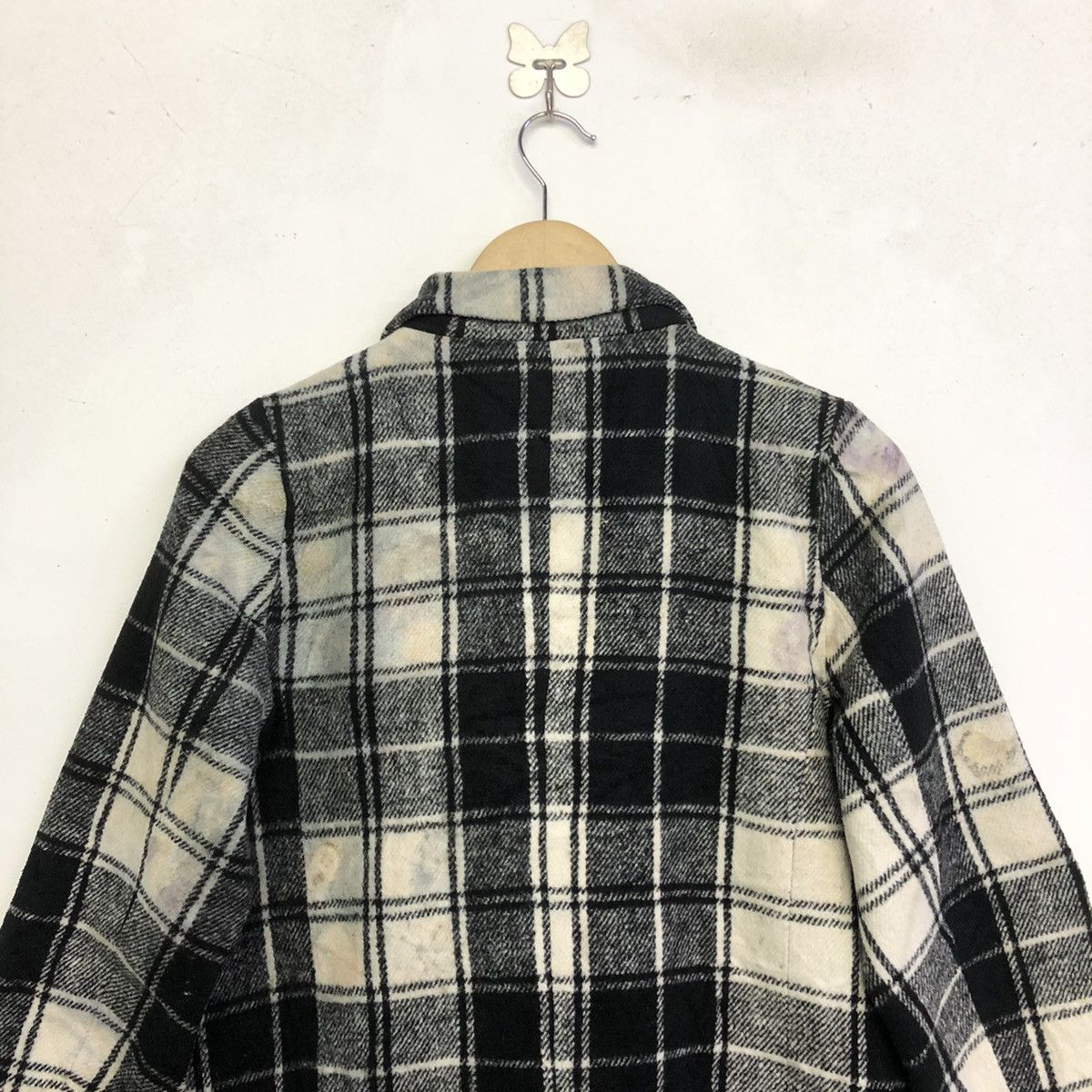 Japanese Brand LOVETOXIC Black Tartan Long Trench Coat Jacket Size US M / EU 48-50 / 2 - 13 Thumbnail