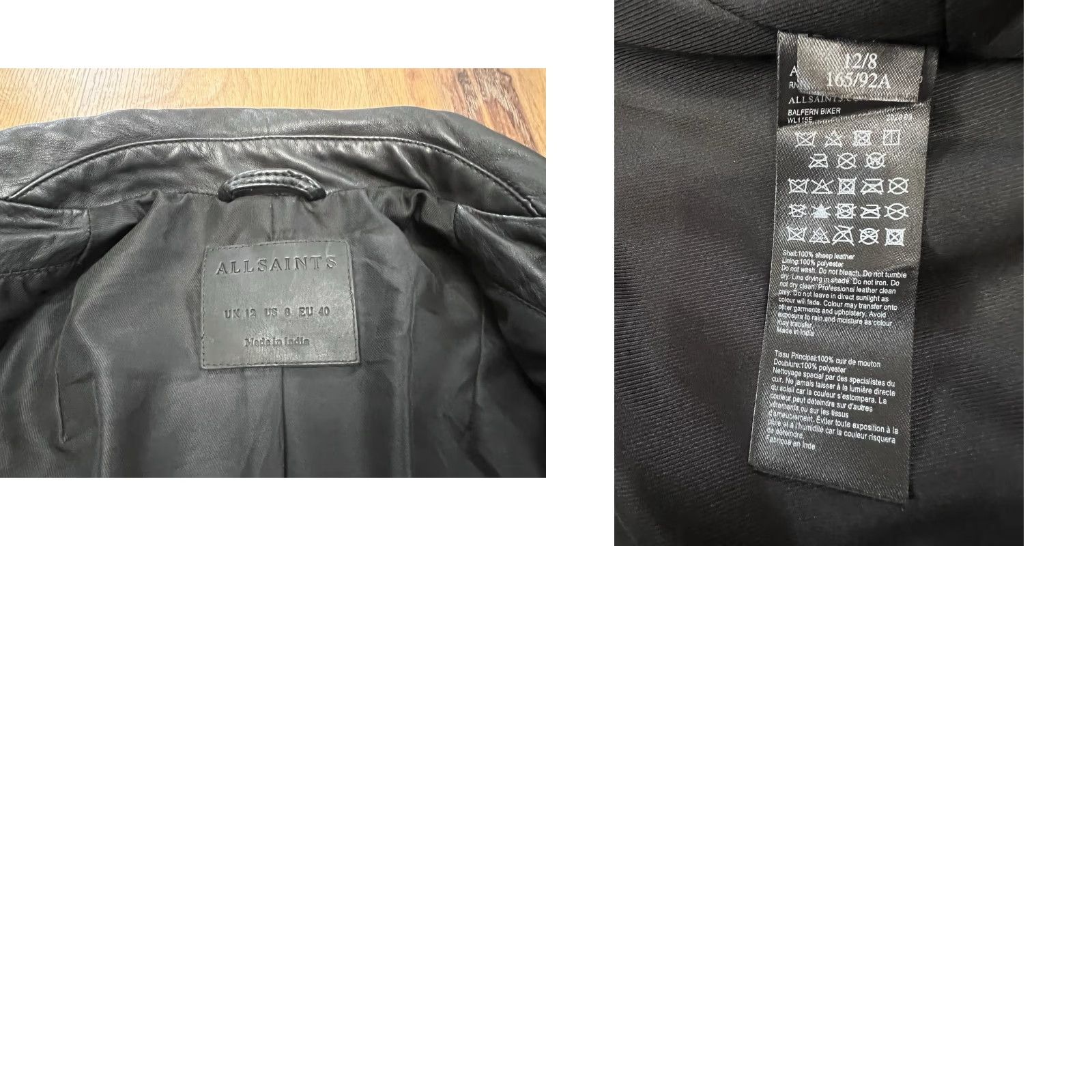 Allsaints All Saints EUC Balfern Leather Biker Jacket Women's 8 Medium Black Size M / US 6-8 / IT 42-44 - 8 Thumbnail