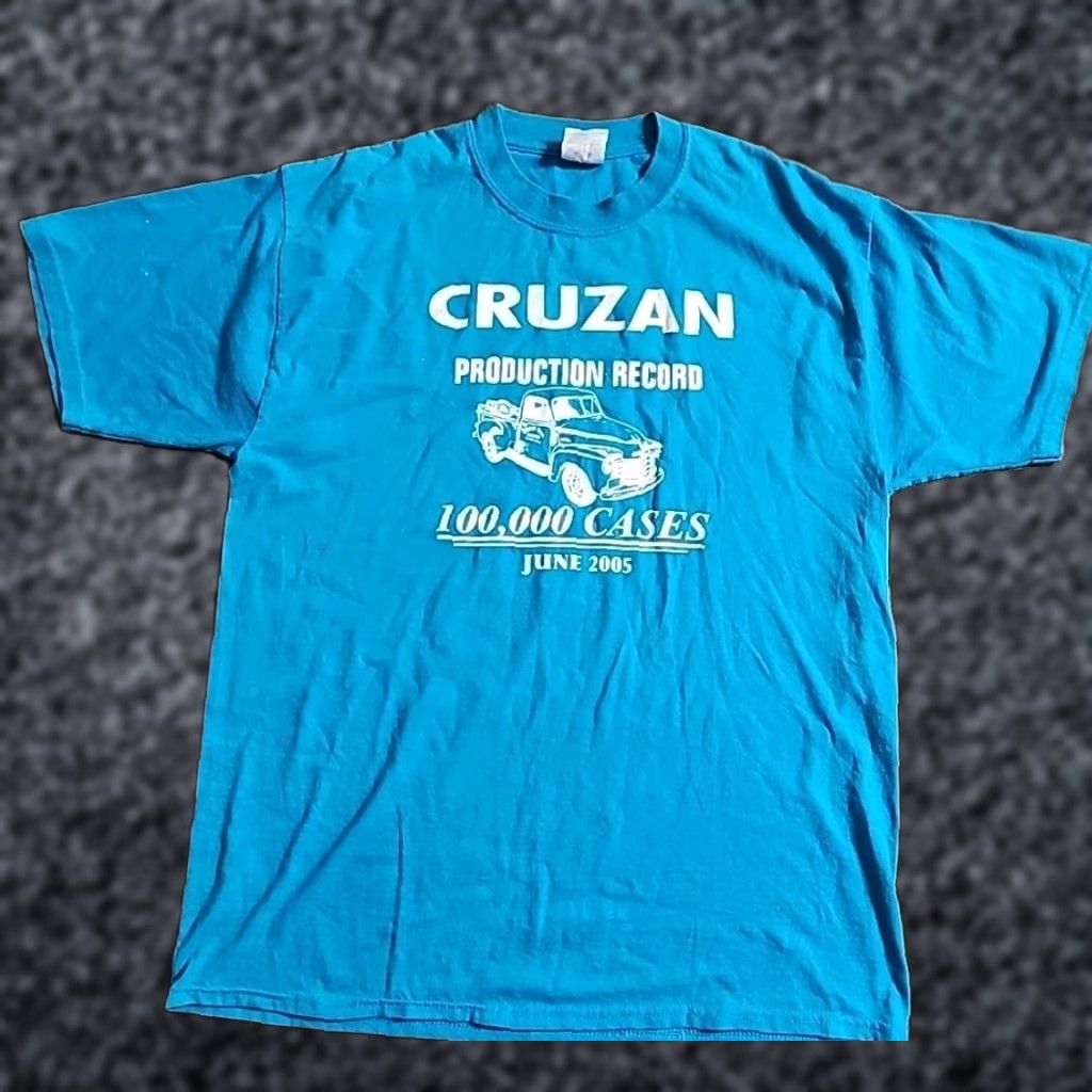 Jerzees VINTAGE Jerzees T-Shirt Mens XL Cruzan Rum 2005 Production Distressed Blue Crew Neck Short Sleeve Cotton Size US XL / EU 56 / 4 - 1 Thumbnail
