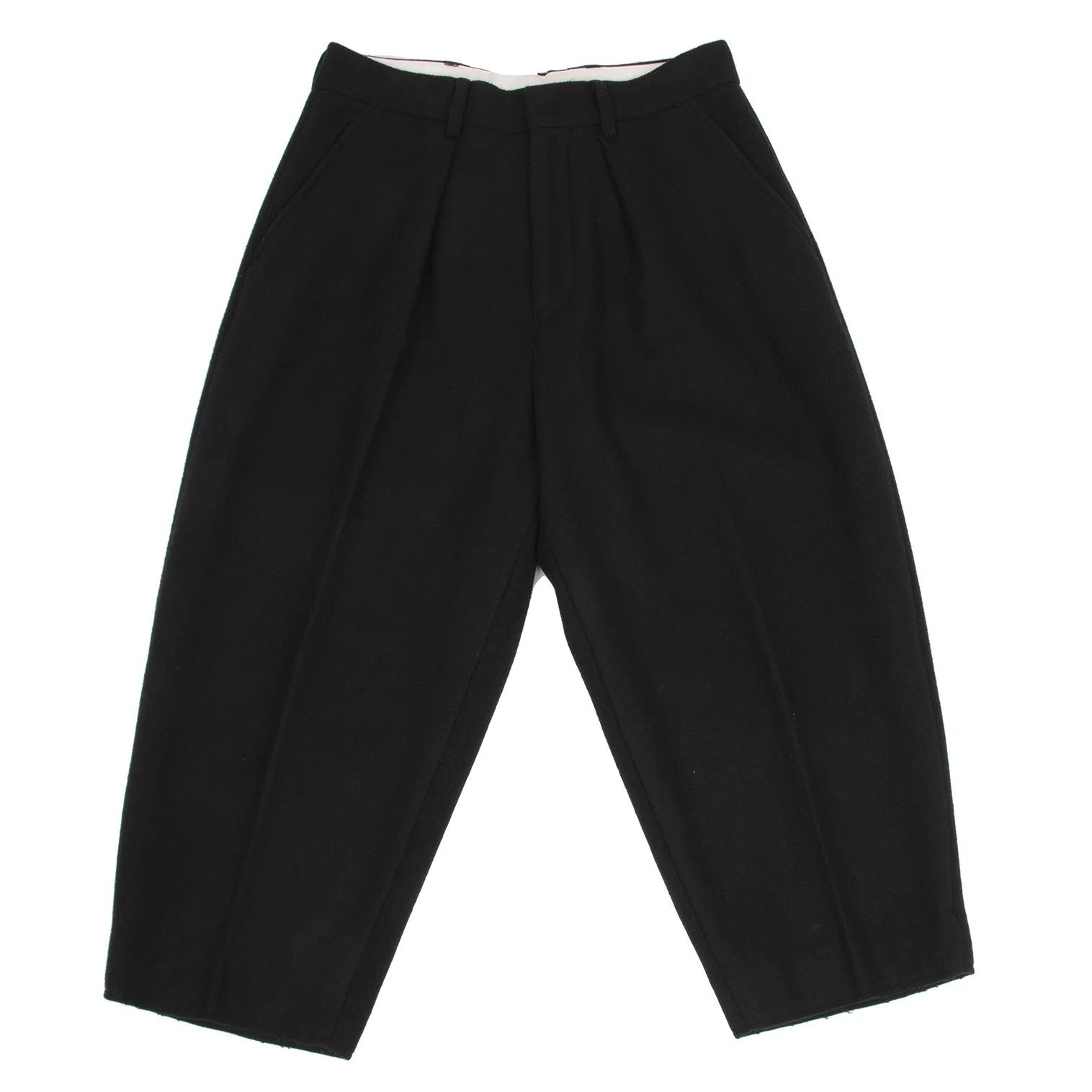 Ganryu Melton Wool Bulky Slacks in Black 1 Size US 30 / EU 46 - 1 Thumbnail
