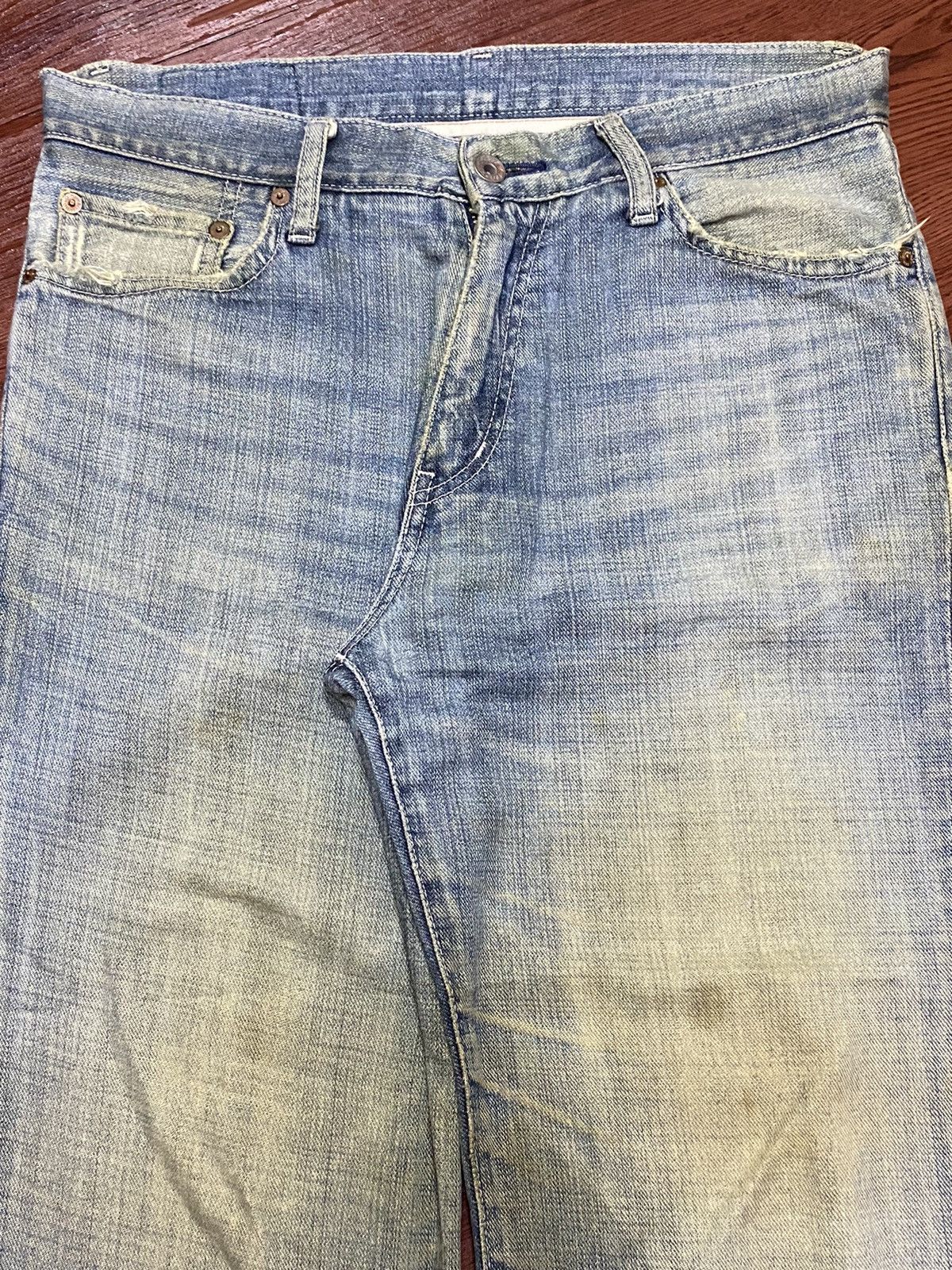 Japanese Brand Vintage Uniqlo S002 Faded Wash Loose Jeans Size US 33 - 3 Thumbnail