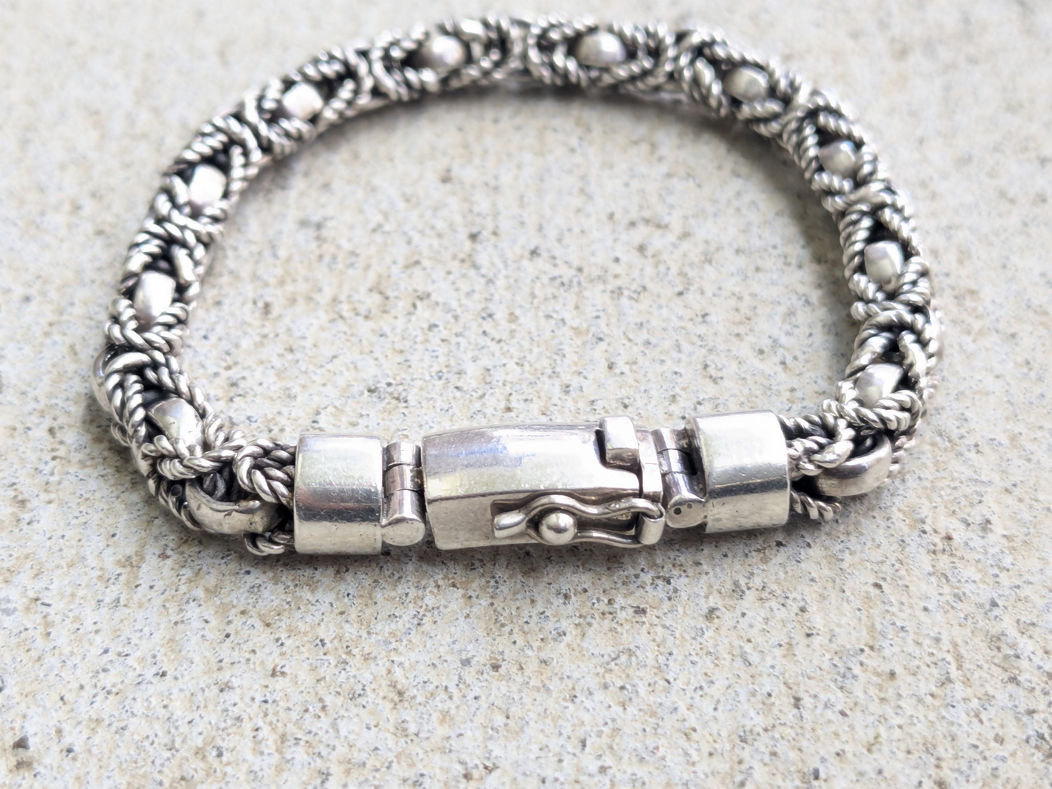 Jewelry Vintage Sterling Silver Bracelet Byzantine 8.25" Biker Punk Size ONE SIZE - 4 Thumbnail