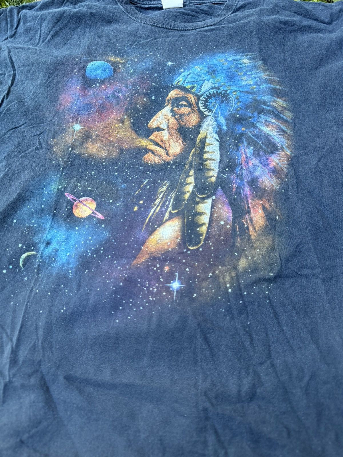 Vintage VTG 90s Native American Stars Galaxy tee Size XL Size US XL / EU 56 / 4 - 3 Thumbnail