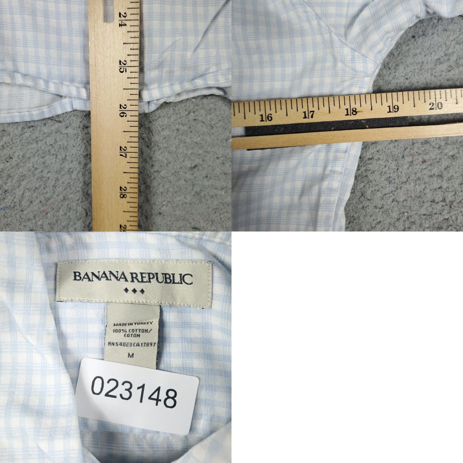 Banana Republic Banana Republic Button Up Shirt Womens Medium Blue Check Long Sleeve Size M / US 6-8 / IT 42-44 - 8 Thumbnail
