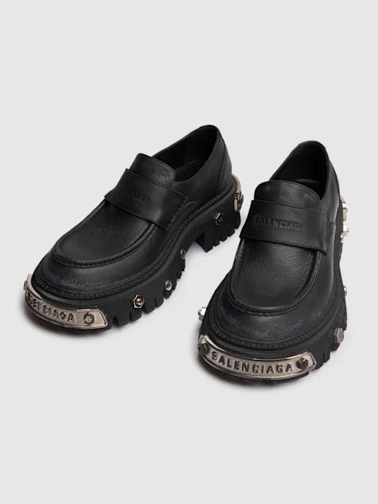 Balenciaga o1lsvrm0425 Tractor Leather Loafers in Black Size US 10 / EU 43 - 2 Thumbnail