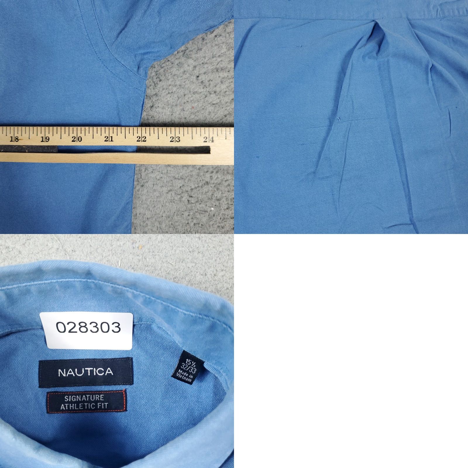 Nautica Nautica Blue Dress Shirt Mens Size 16 Long Sleeve Button Up Casual Workwear Size 42R - 8 Thumbnail